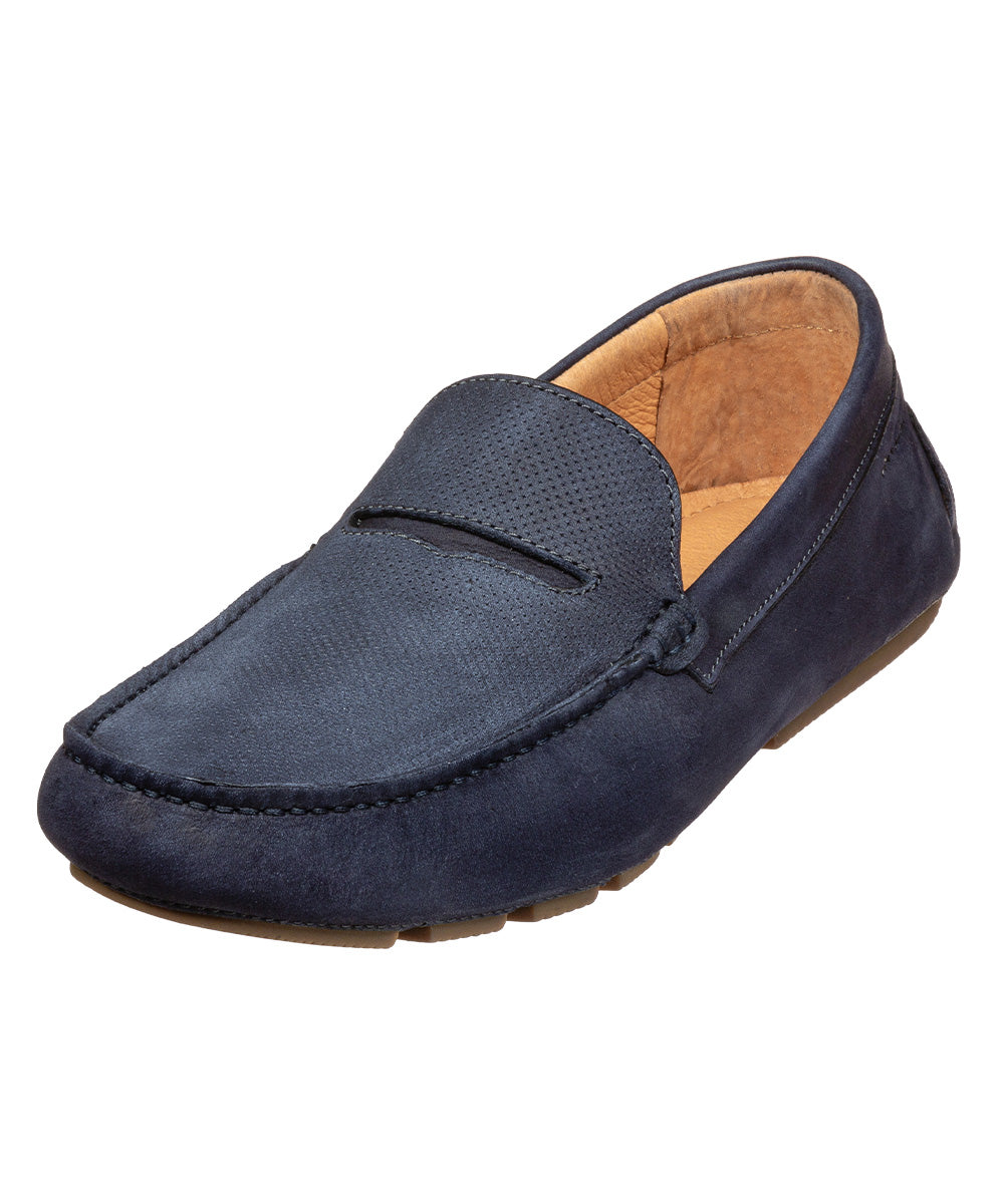 Navy blauw nubuck Mocassin