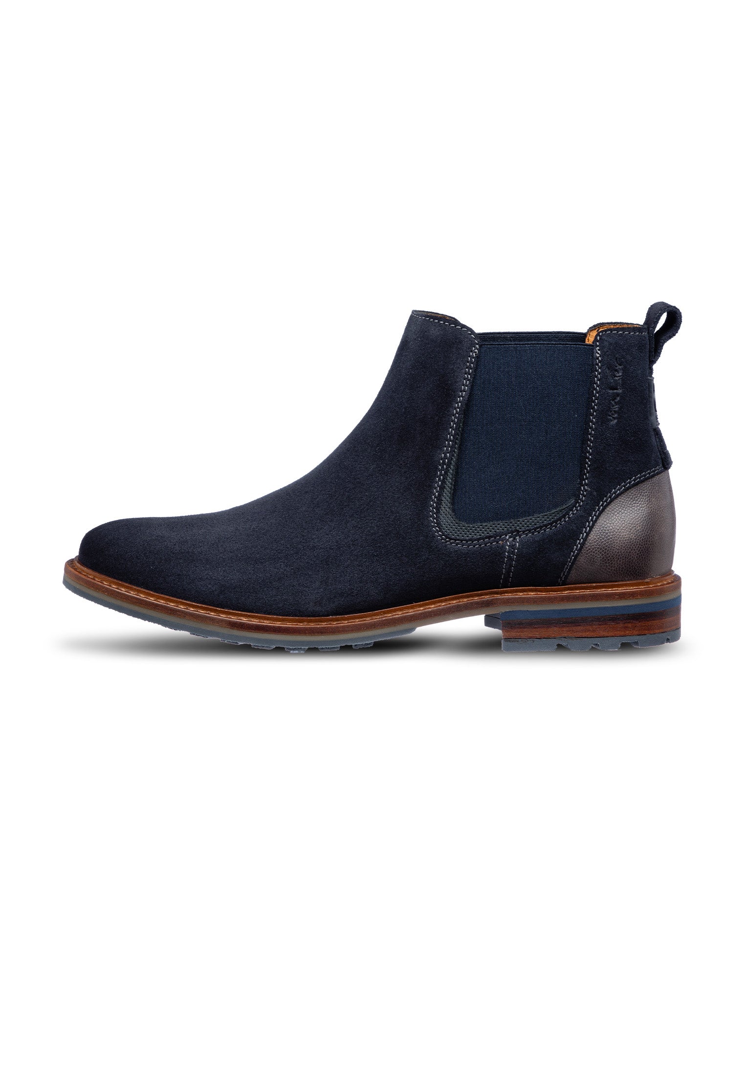 Navy blauw suède Monti chelsea boot – VANLIER