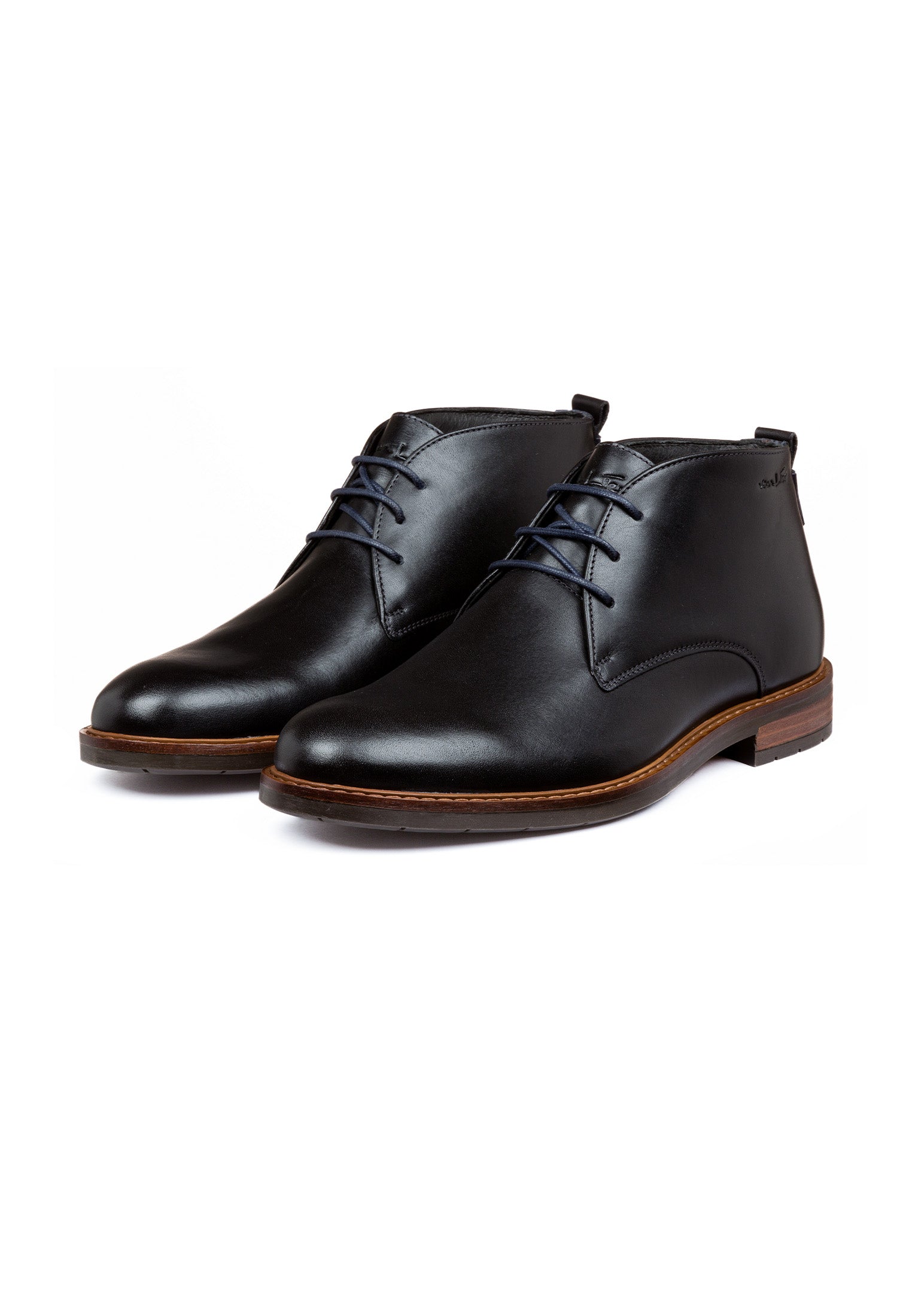 Navy gladleren Boston boot