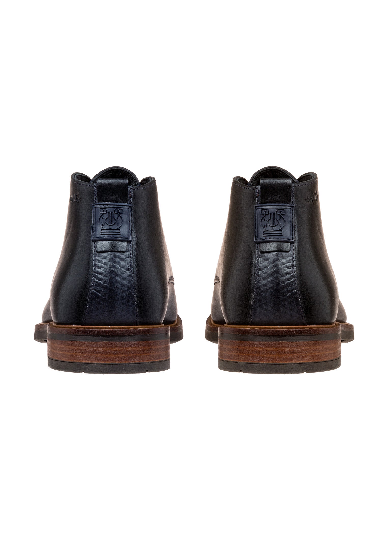 Navy gladleren Boston boot