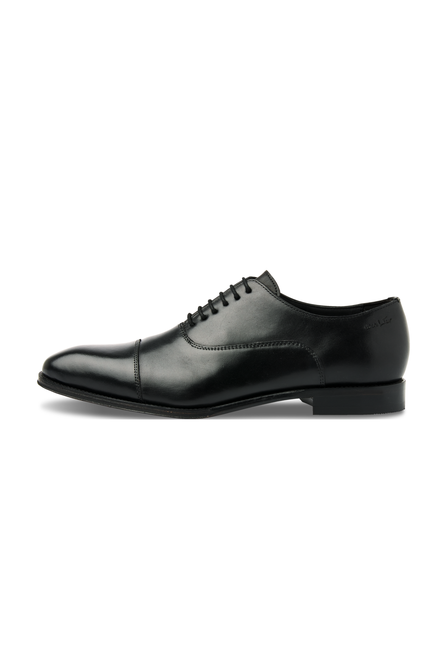 Zwart gladleren Madison veterschoen