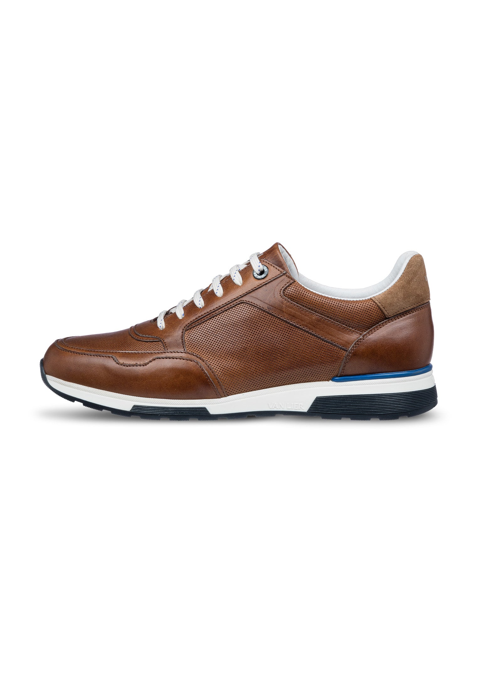 Bruin cognac gladleren Positano sneaker – VANLIER - Main Image