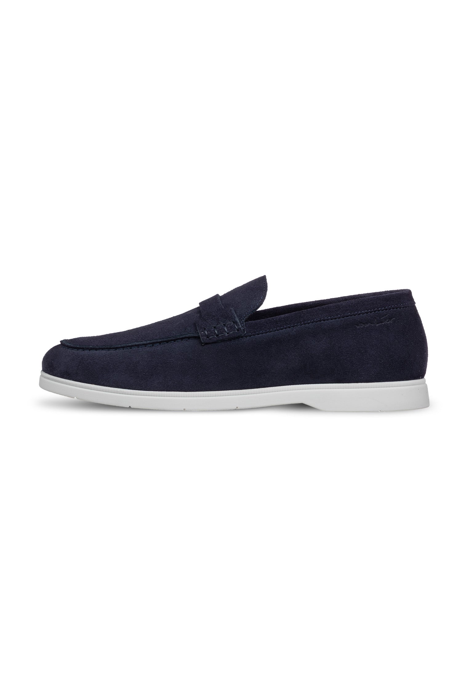Navy blauw suède Ascona-H loafer – VANLIER