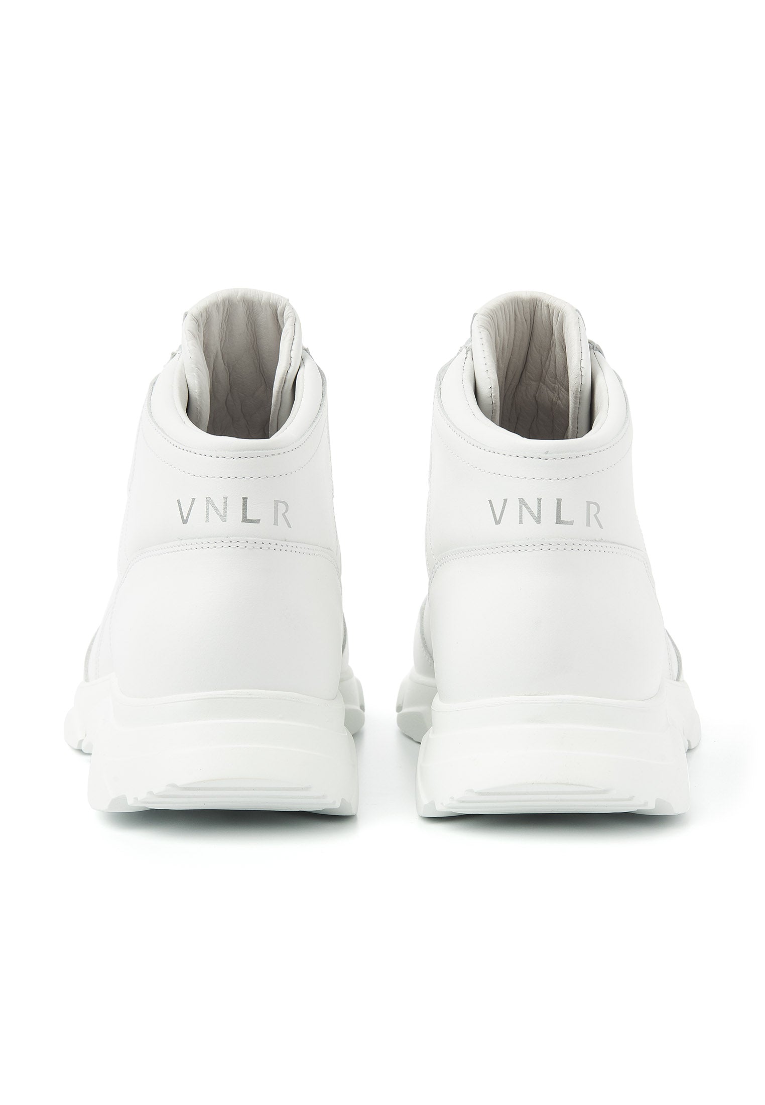 Wit gladleren Rock halfhoge sneaker