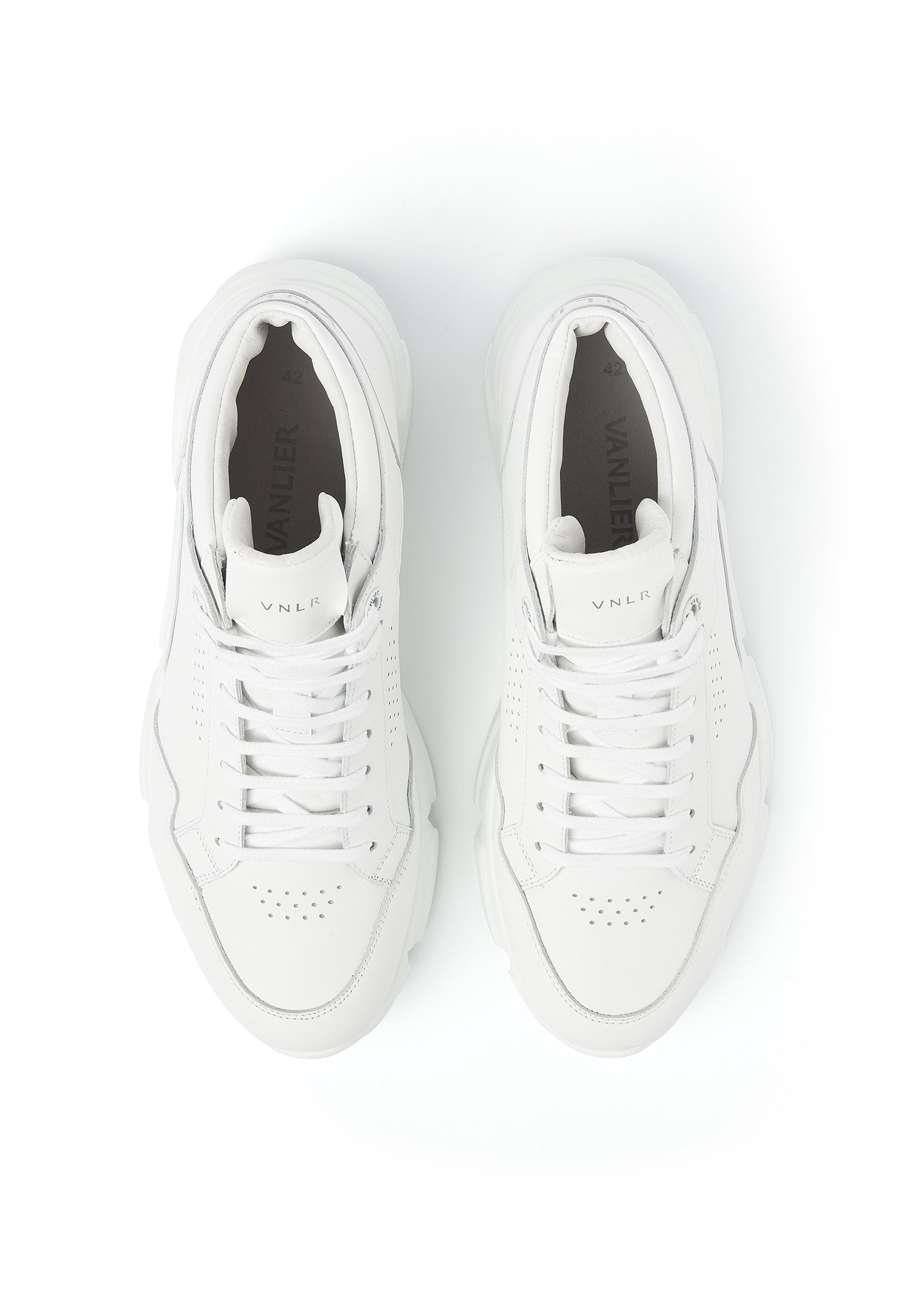 Wit gladleren Rock halfhoge sneaker