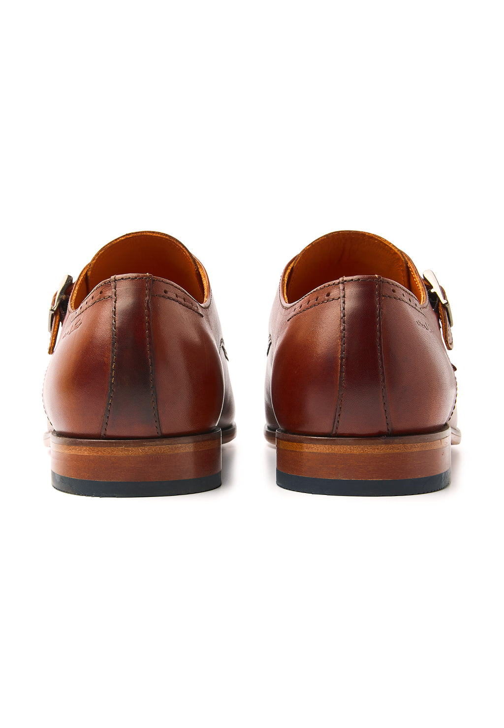 Cognac gladleren Rhodes gespschoen