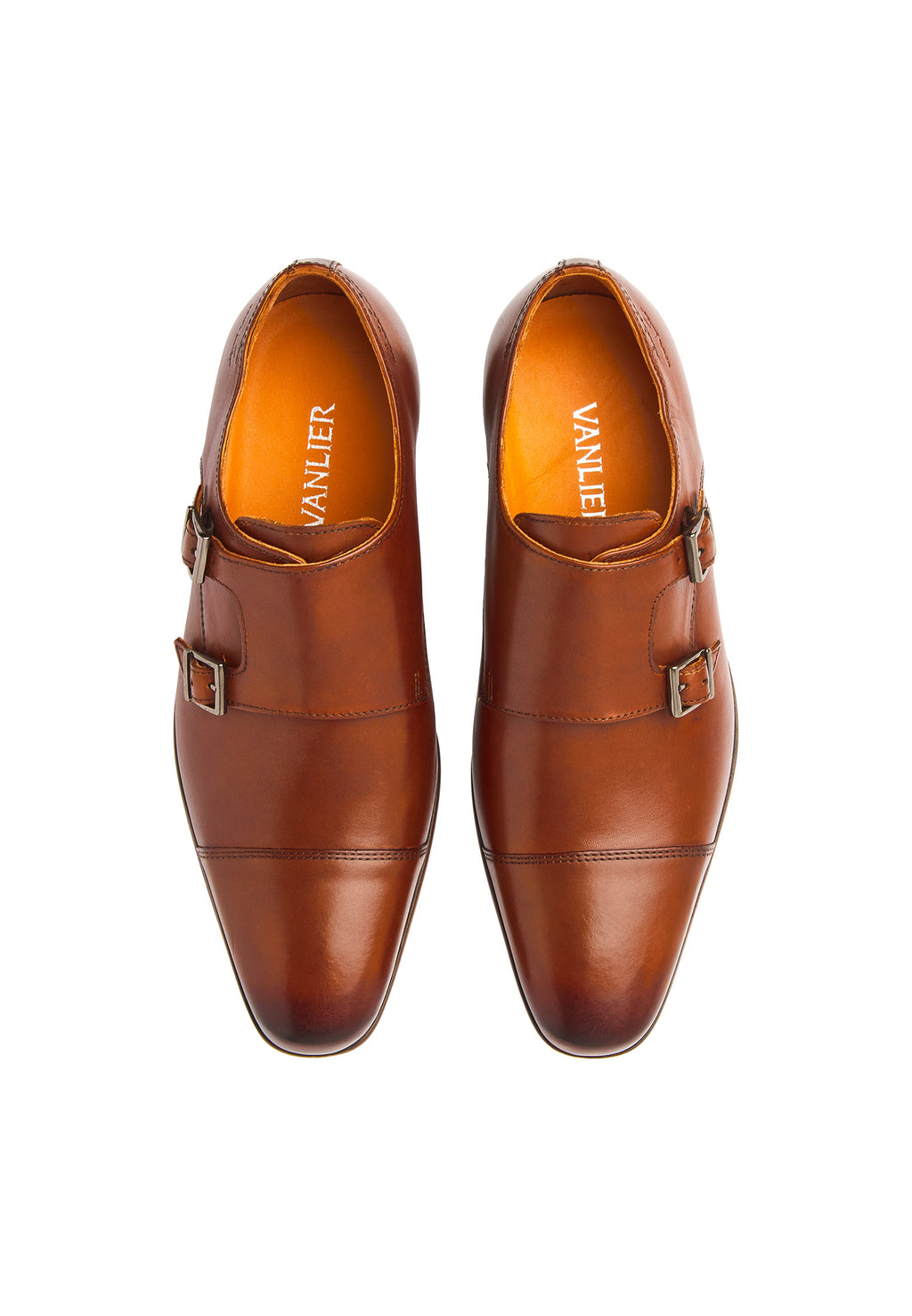 Cognac gladleren Rhodes gespschoen