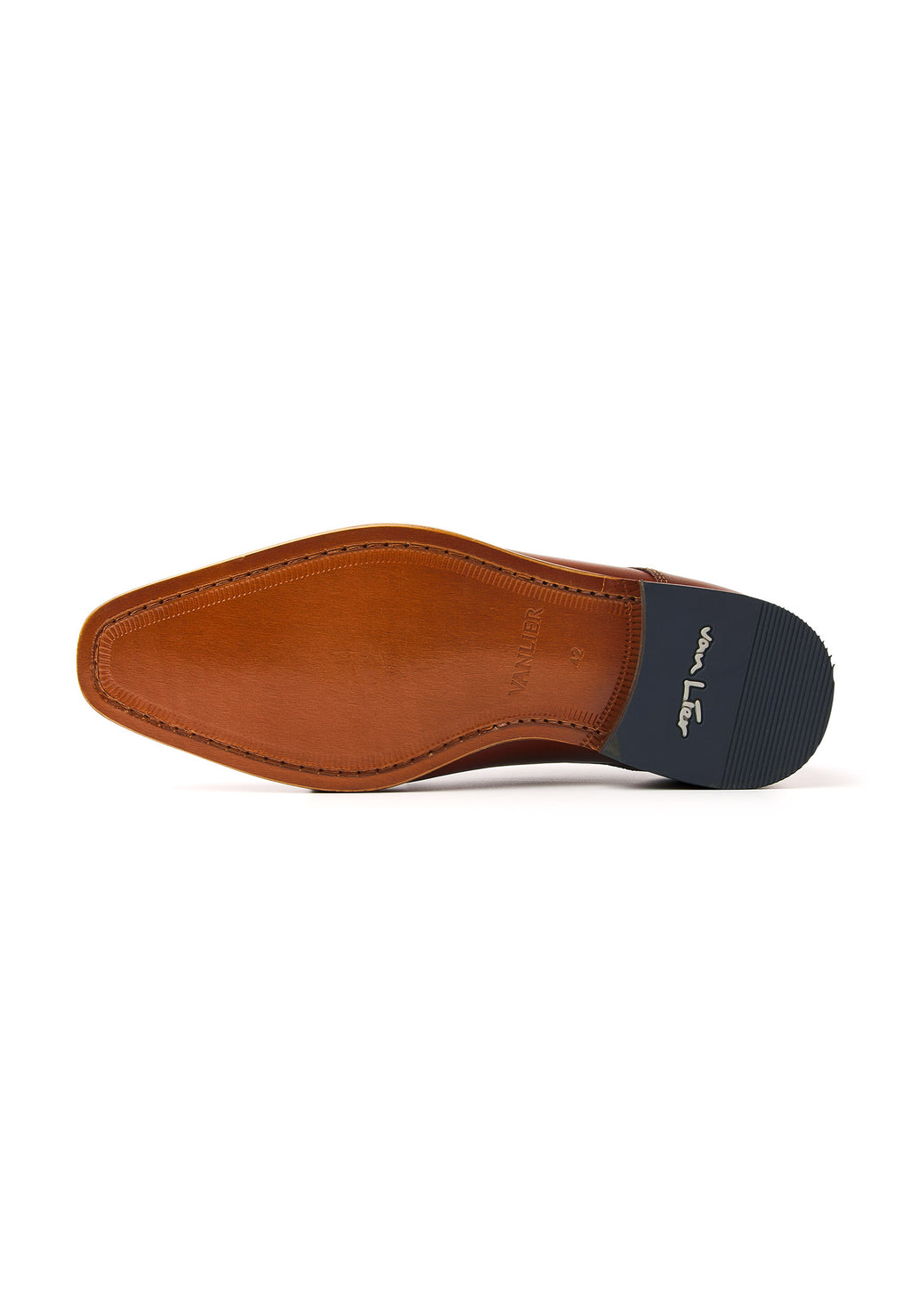 Cognac gladleren Rhodes gespschoen