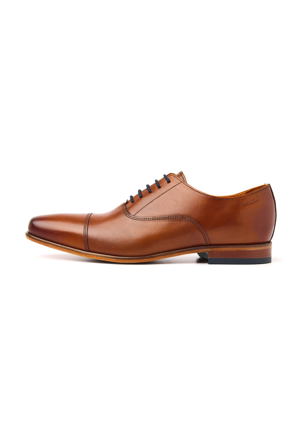Cognac gladleren Rhodes veterschoen