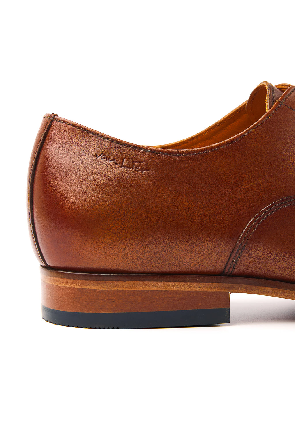 Cognac gladleren Rhodes veterschoen