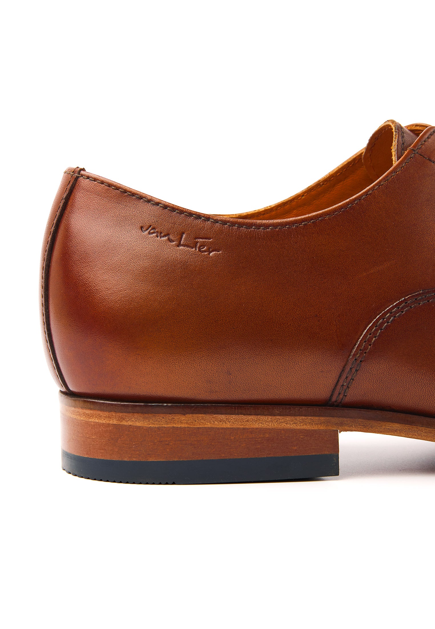 Cognac gladleren Rhodes veterschoen