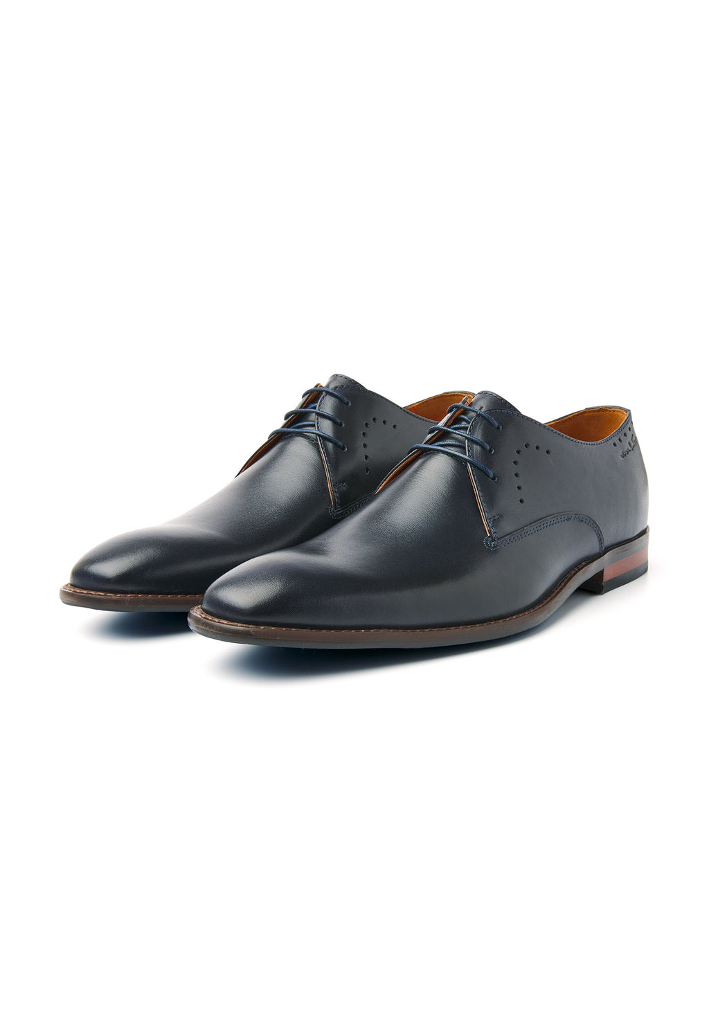 Navy blauw gladleren Carvalho veterschoen