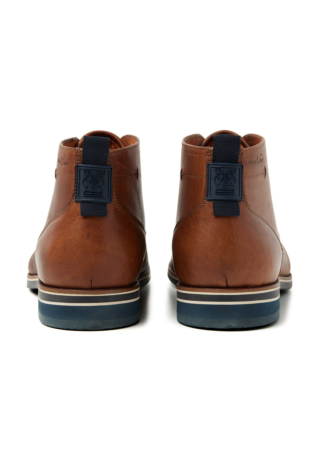 Bruin cognac gladleren Sabinus halfhoge veterschoen