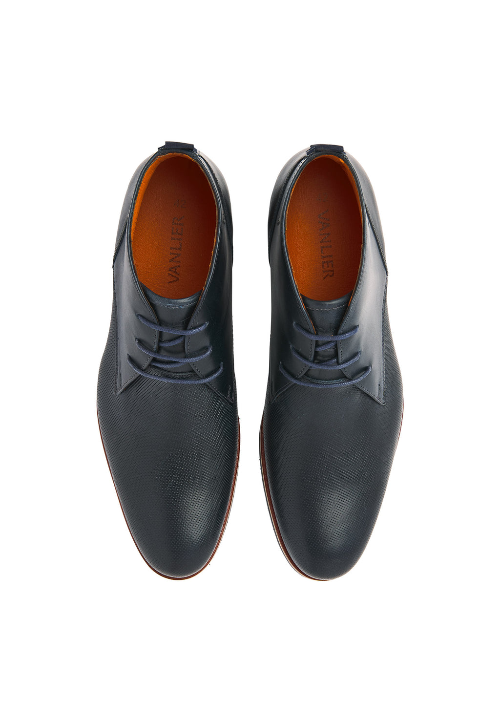 Navy gladleren Sabinus halfhoge veterschoen