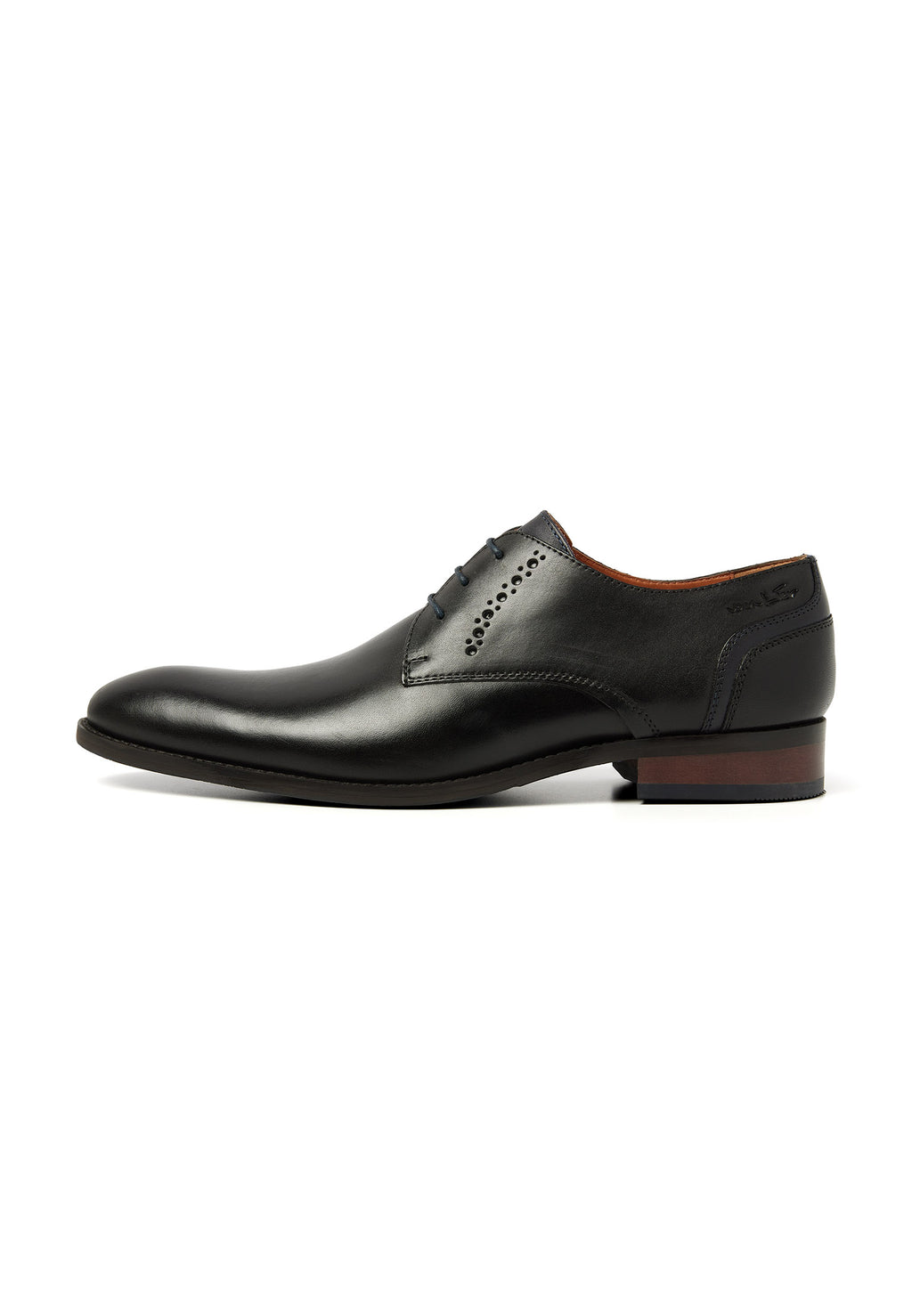 Black smooth leather Vienna lace-up shoe
