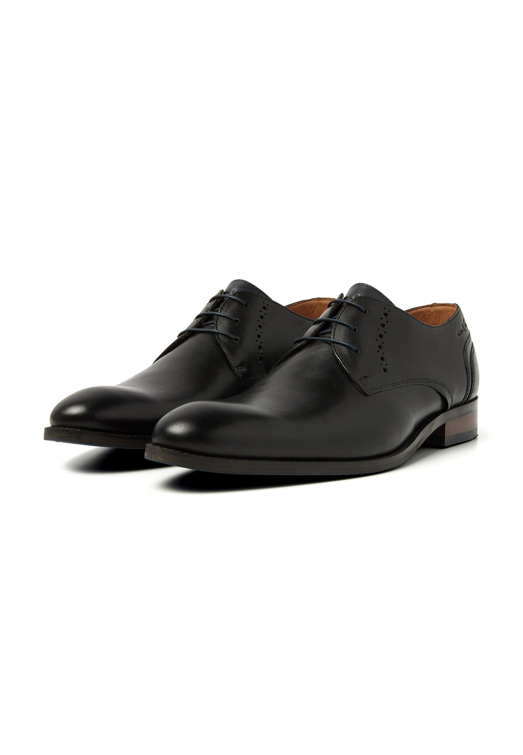 Black smooth leather Vienna lace-up shoe