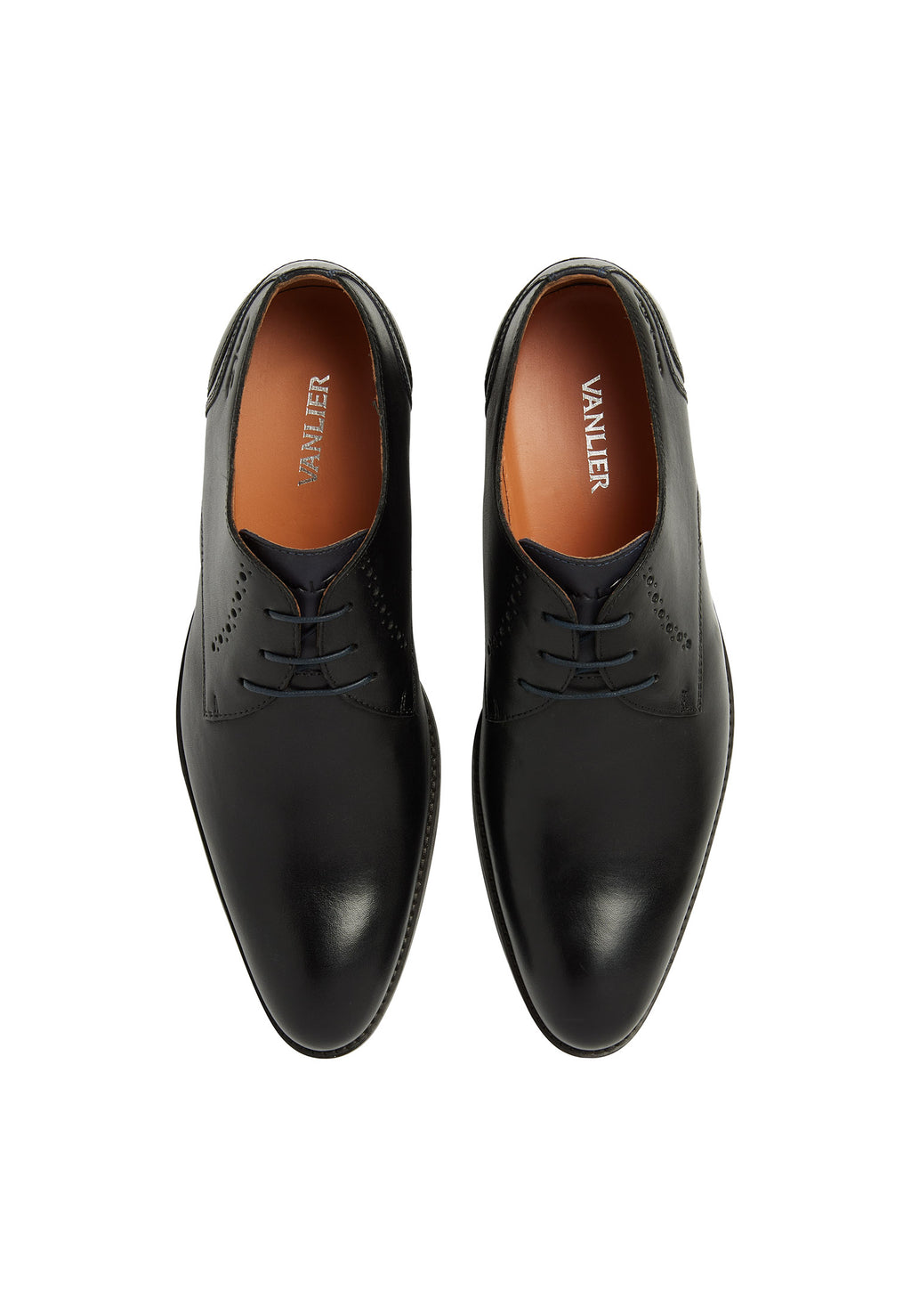 Black smooth leather Vienna lace-up shoe