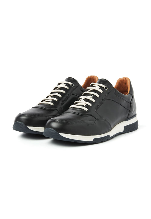 Black smooth leather Positano sneaker