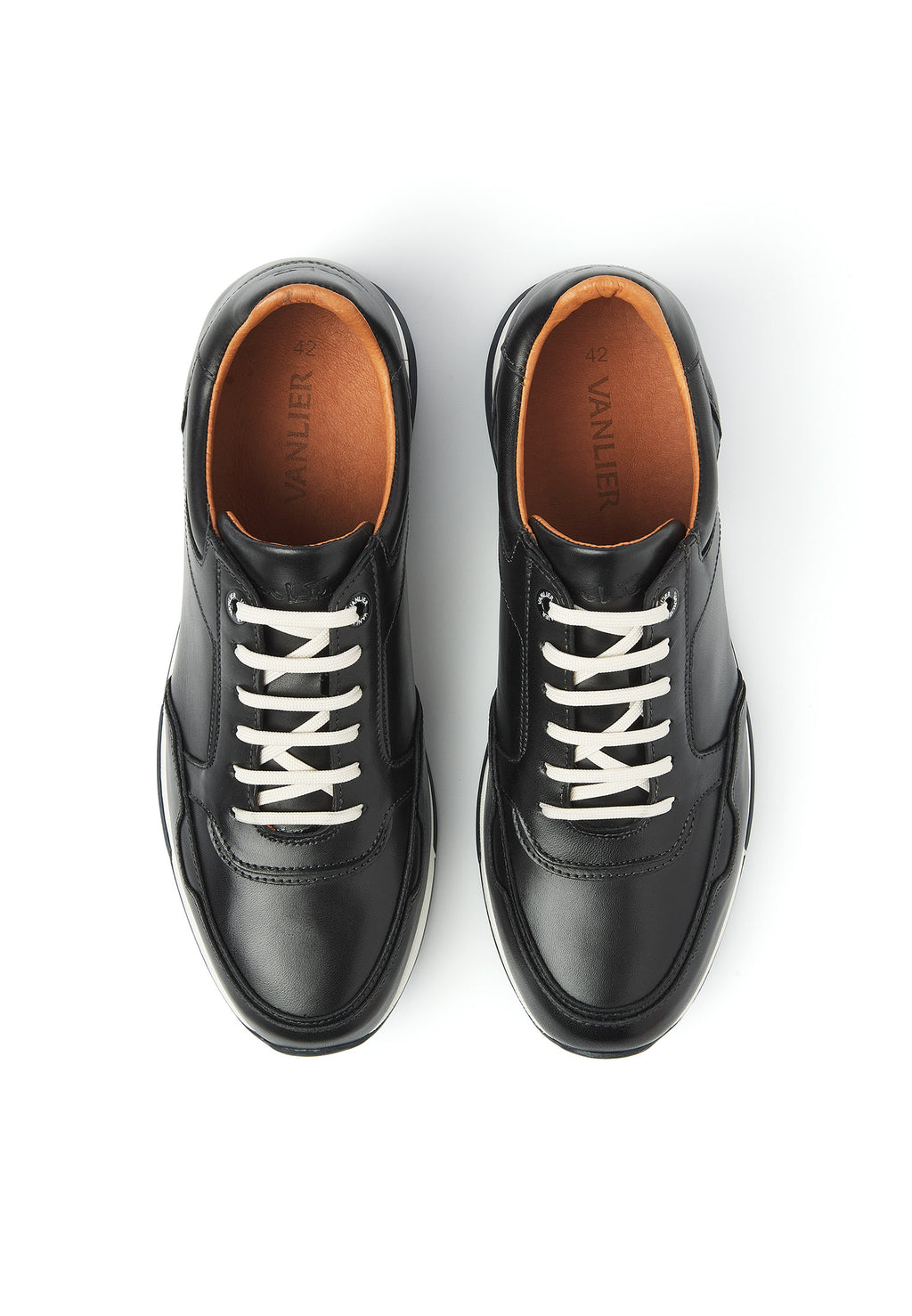 Zwart gladleren Positano sneaker
