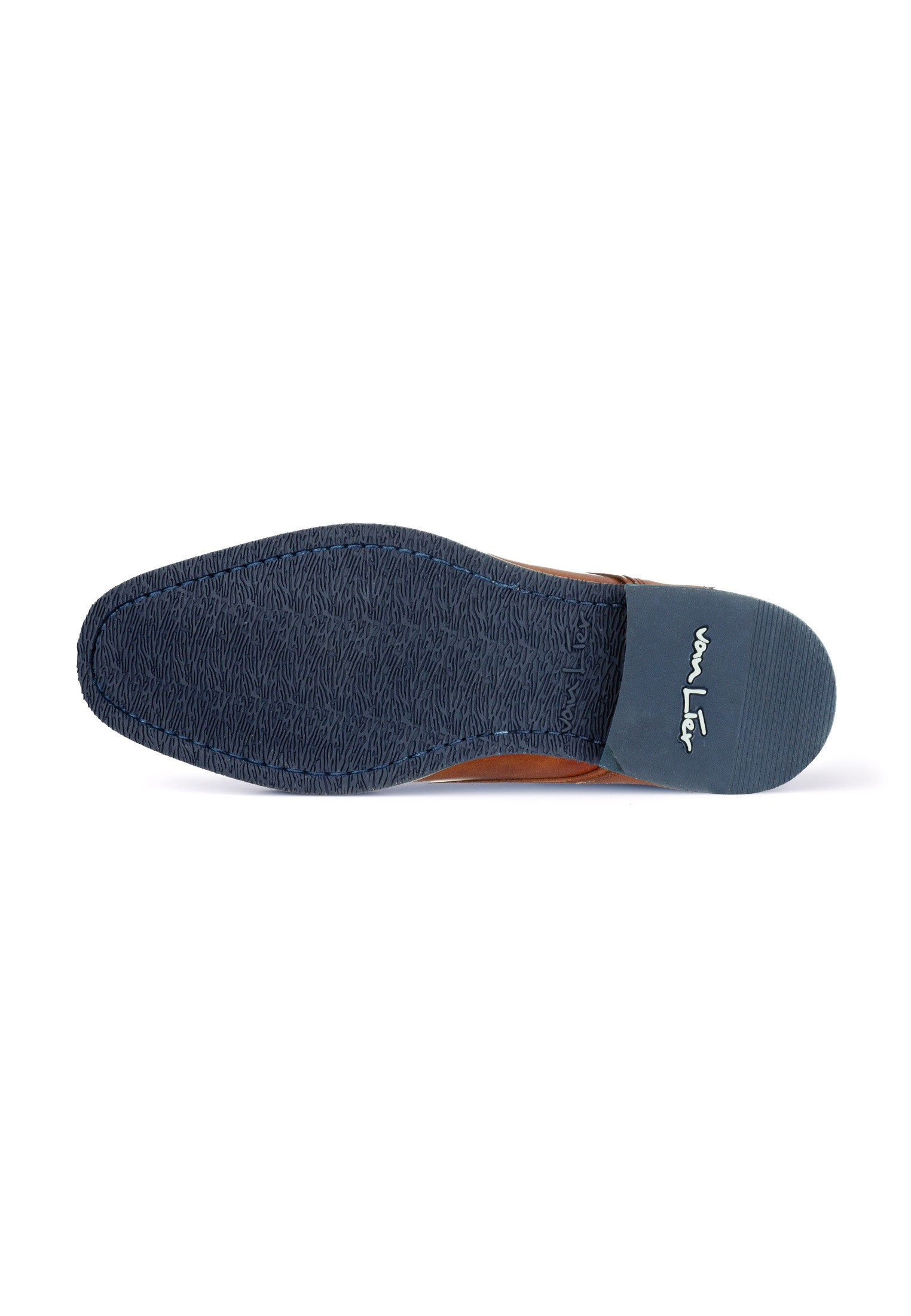 Cognac gladleren Amalfi veterschoen