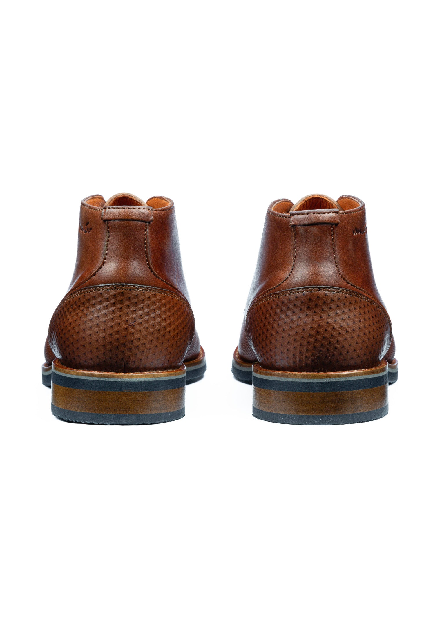Licht cognac gladleren Amalfi halfhoge veterschoen