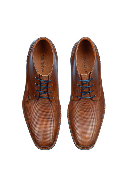 Licht cognac gladleren Amalfi halfhoge veterschoen