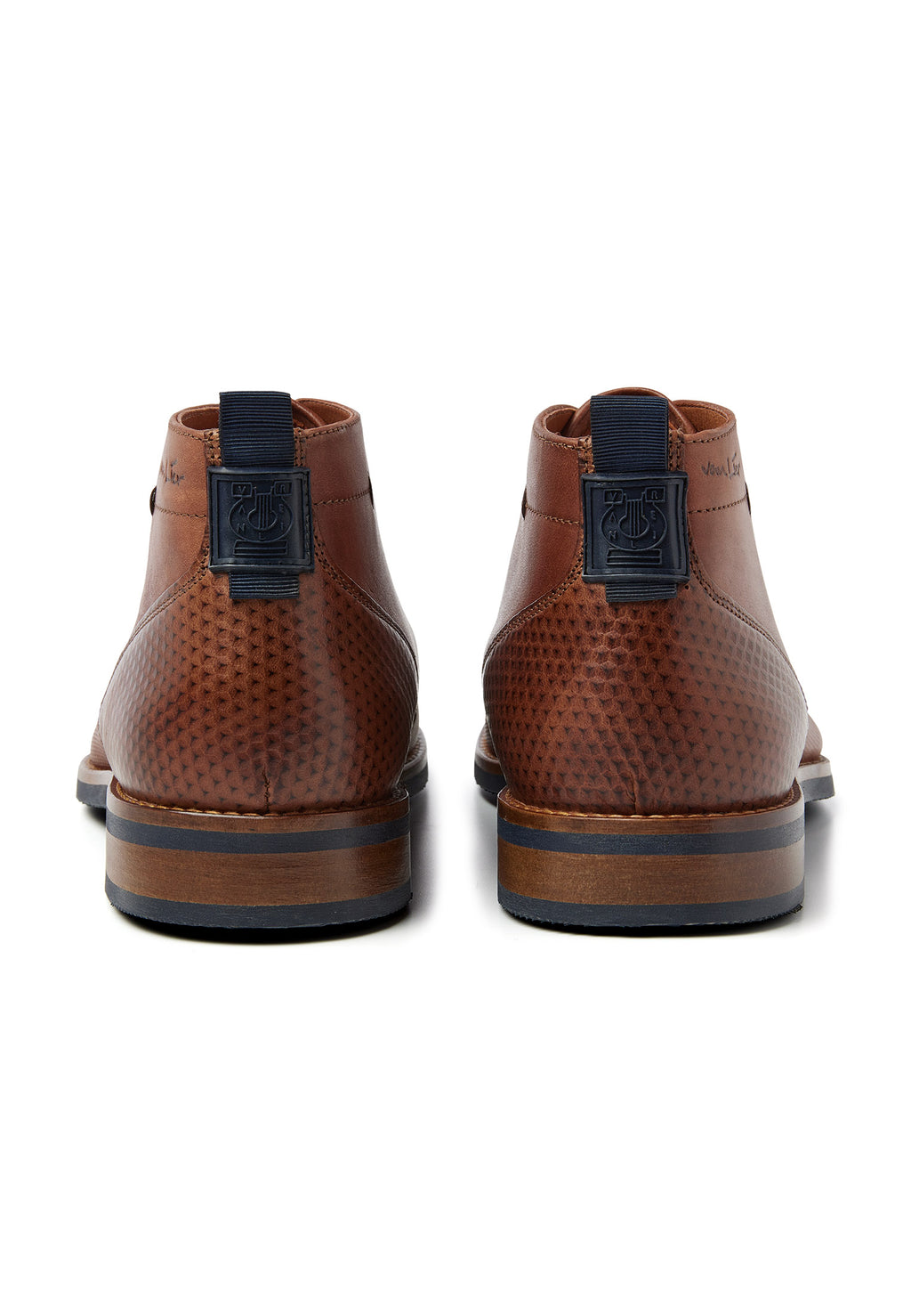 Cognac gladleren Sabinus halfhoge veterschoen