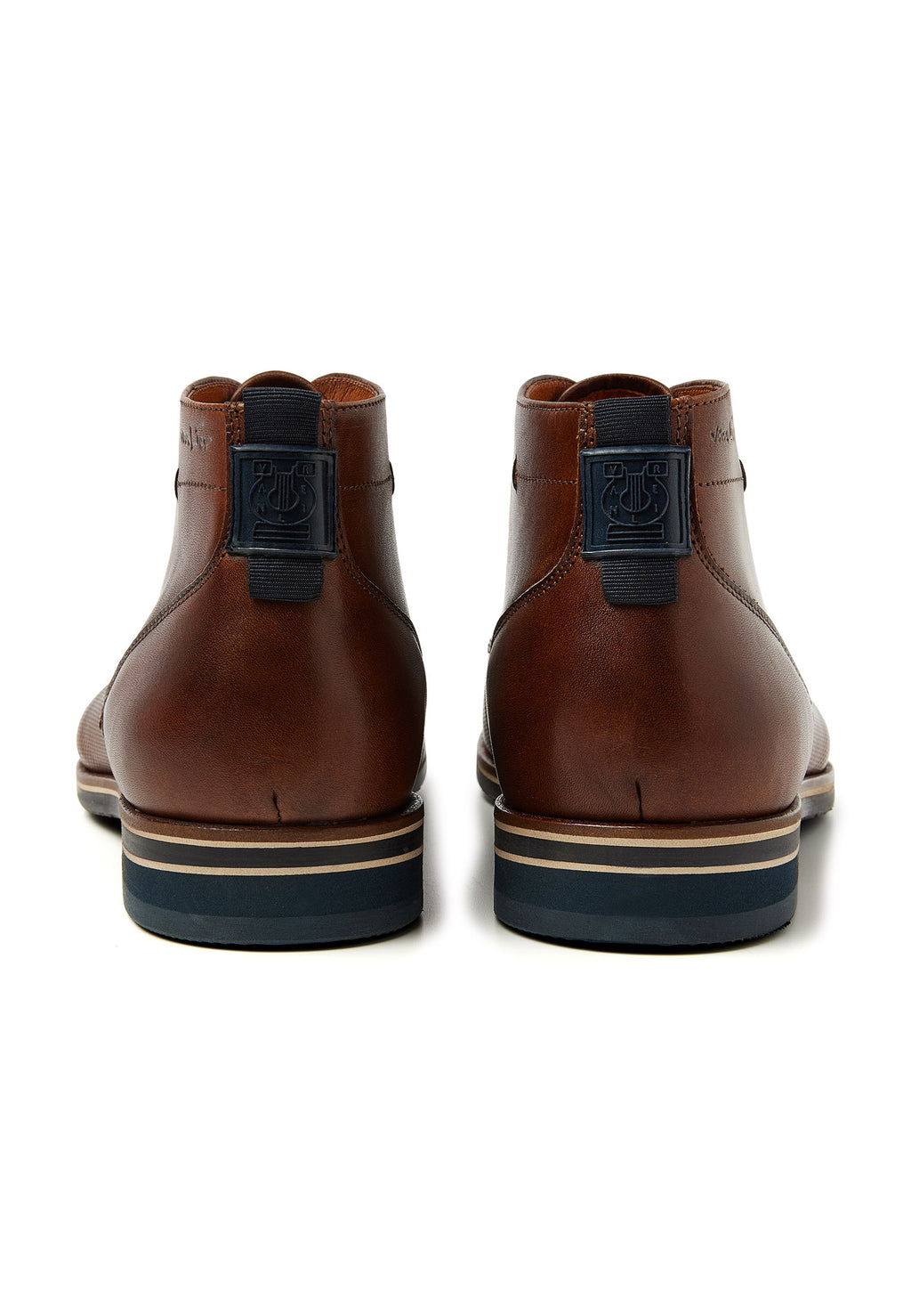 Cognac gladleren Sabinus halfhoge veterschoen