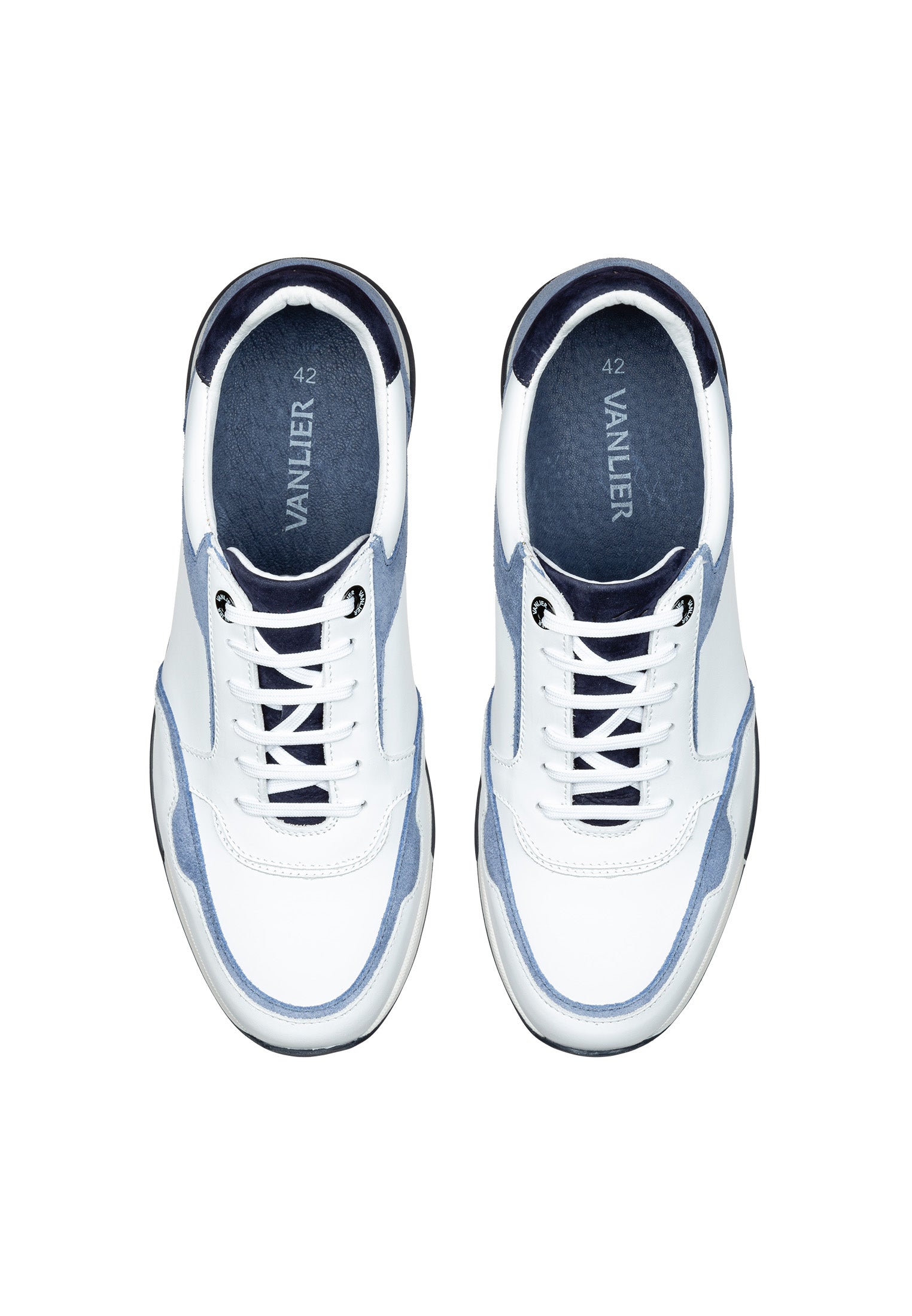 Wit combi gladleren Positano sneaker