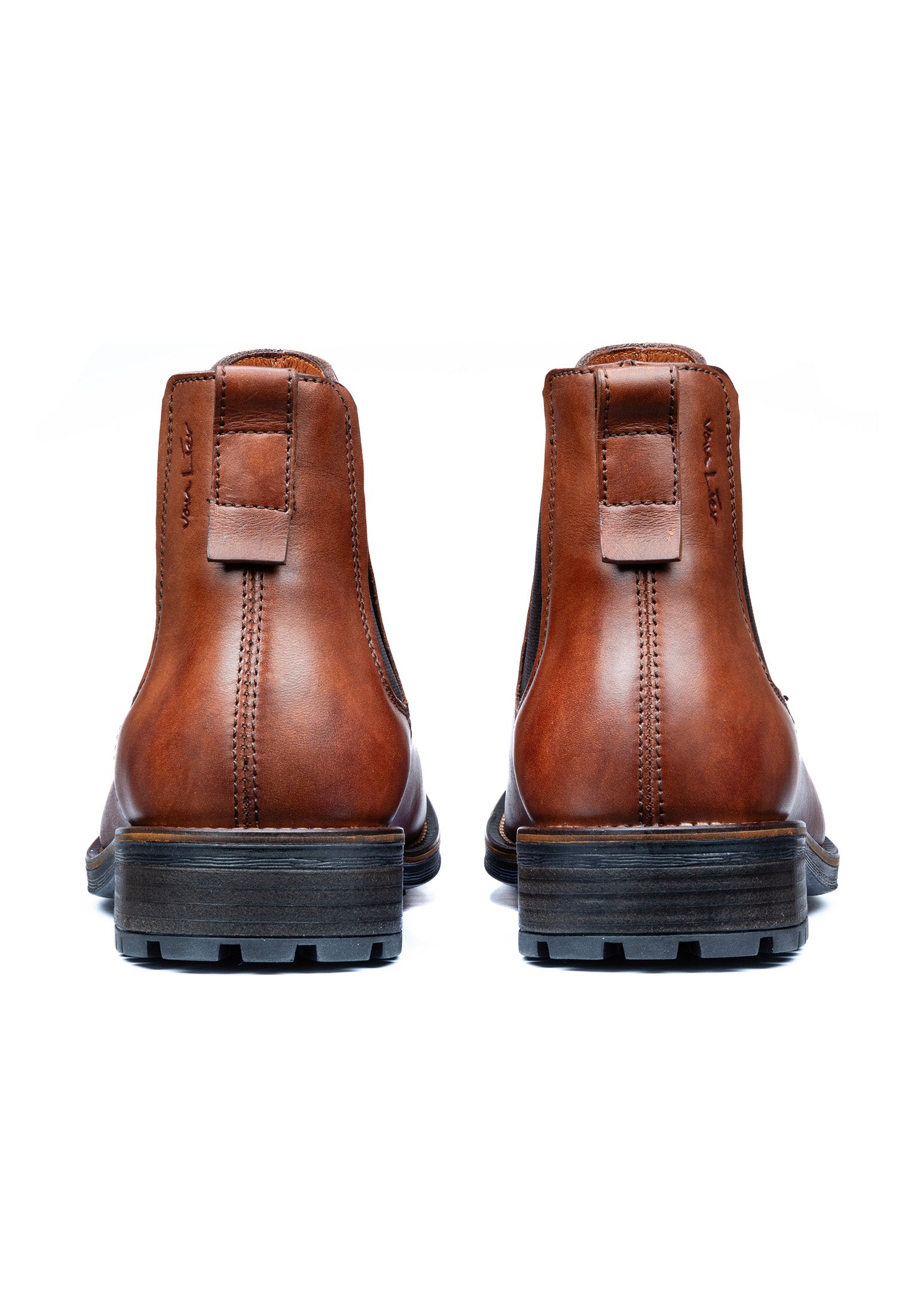 Licht cognac gladleren Fritz chelsea boot
