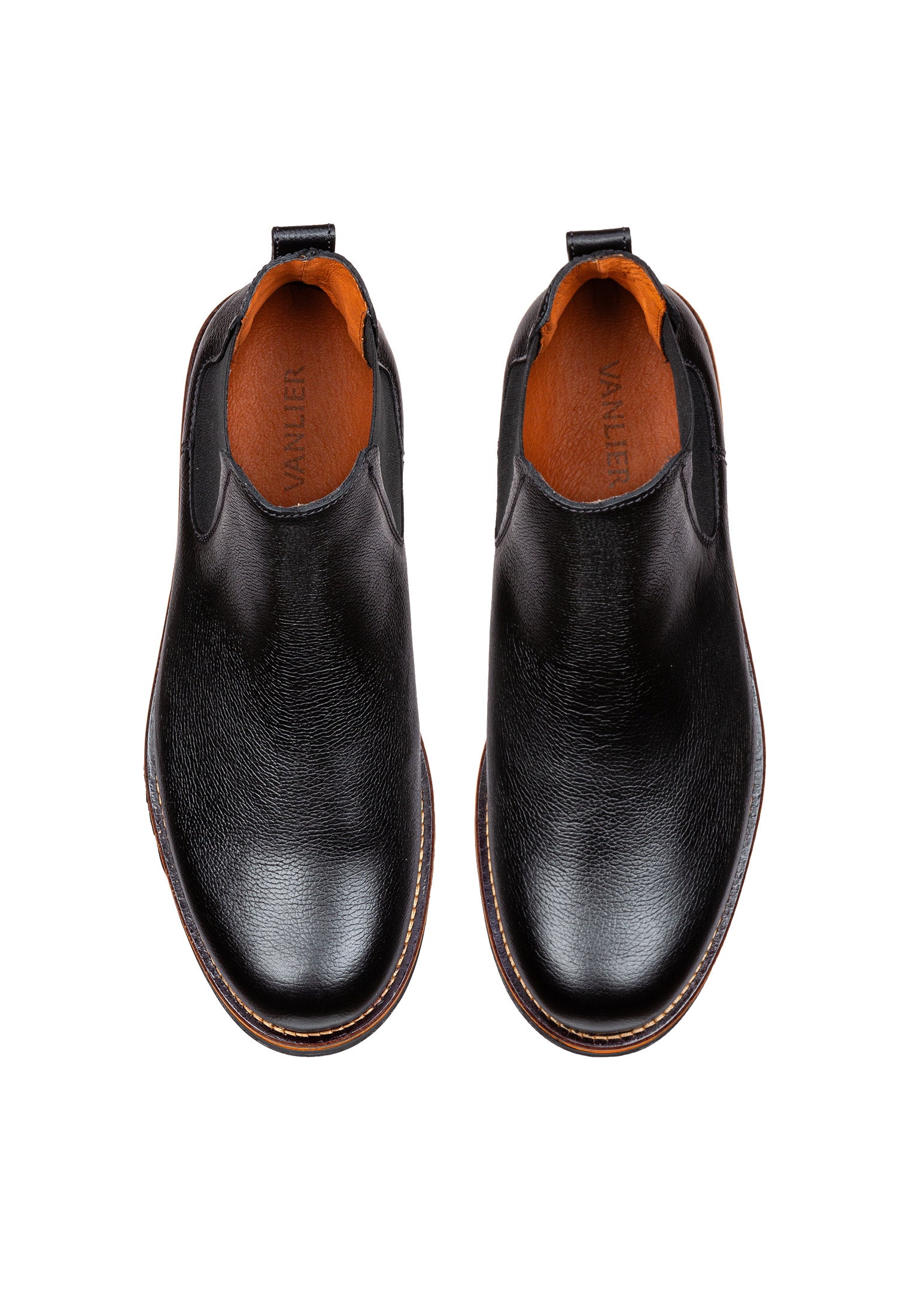 Zwart gladleren Fritz Chelsea boot