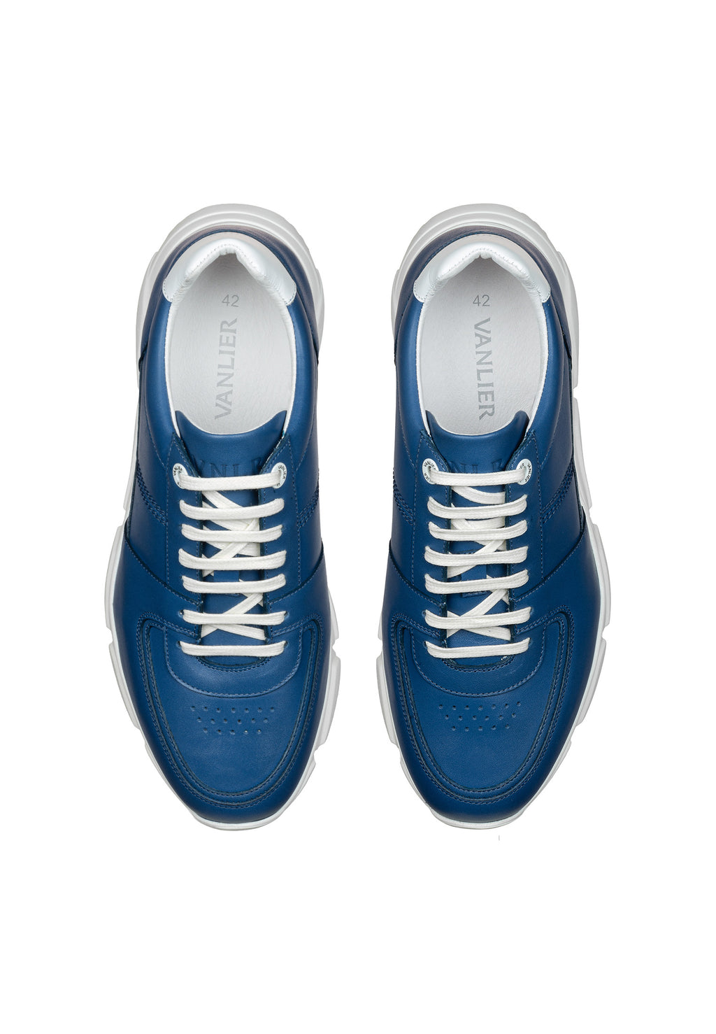 Blue smooth leather Luca sneaker