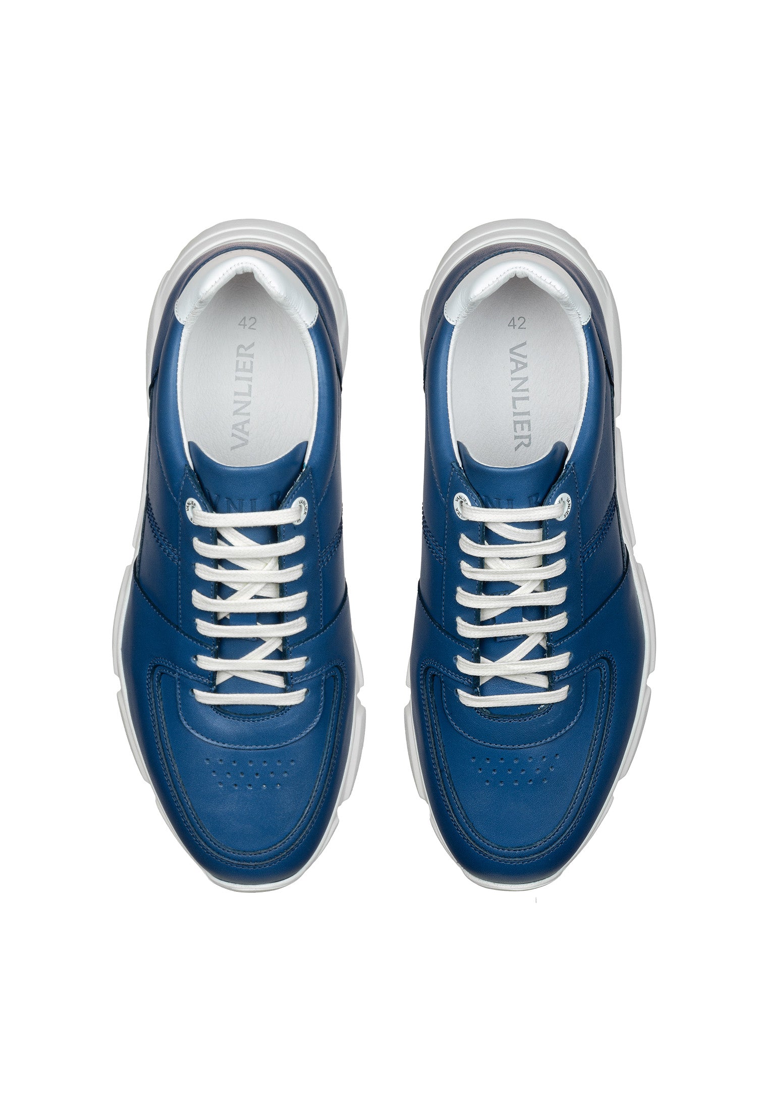 Blue smooth leather Luca sneaker