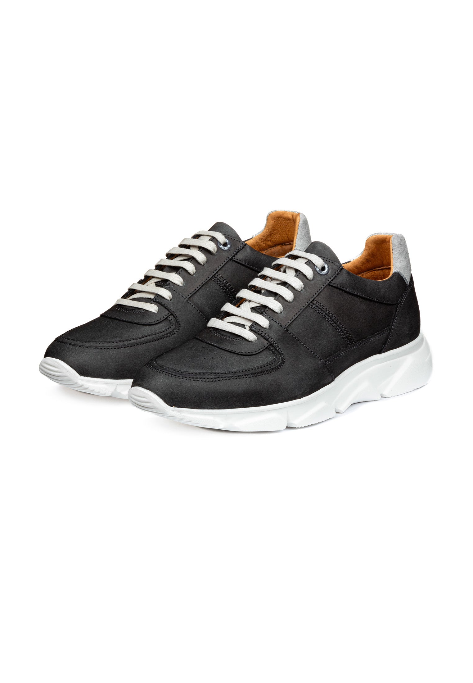 Grijs gladleren Luca sneaker