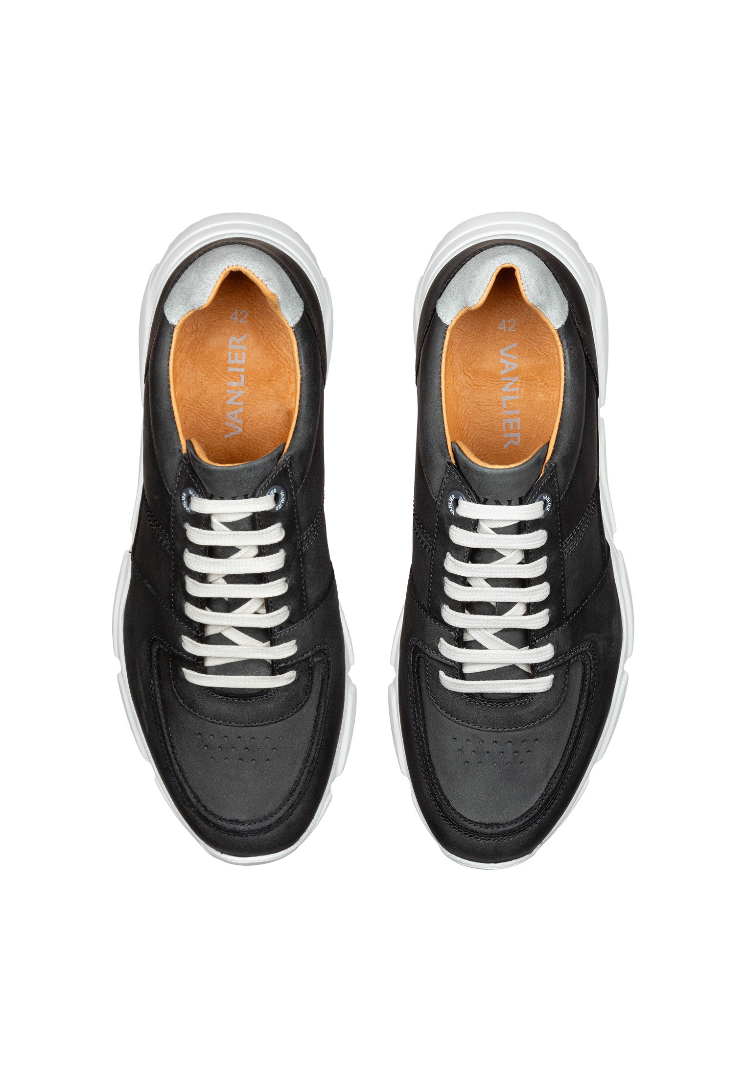Grijs gladleren Luca sneaker