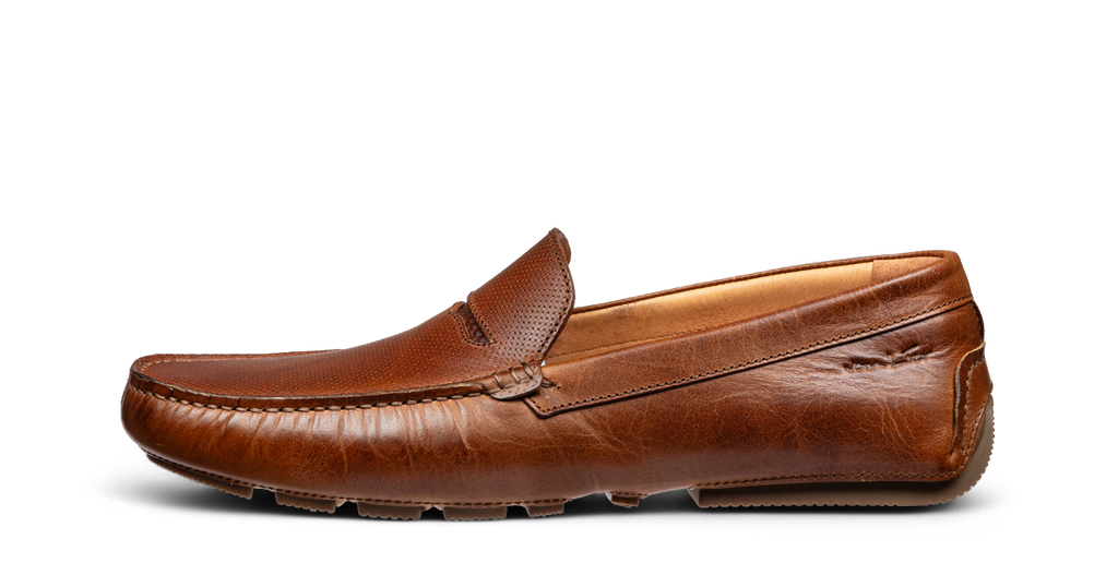 Bruin cognac gladleren Mocassin