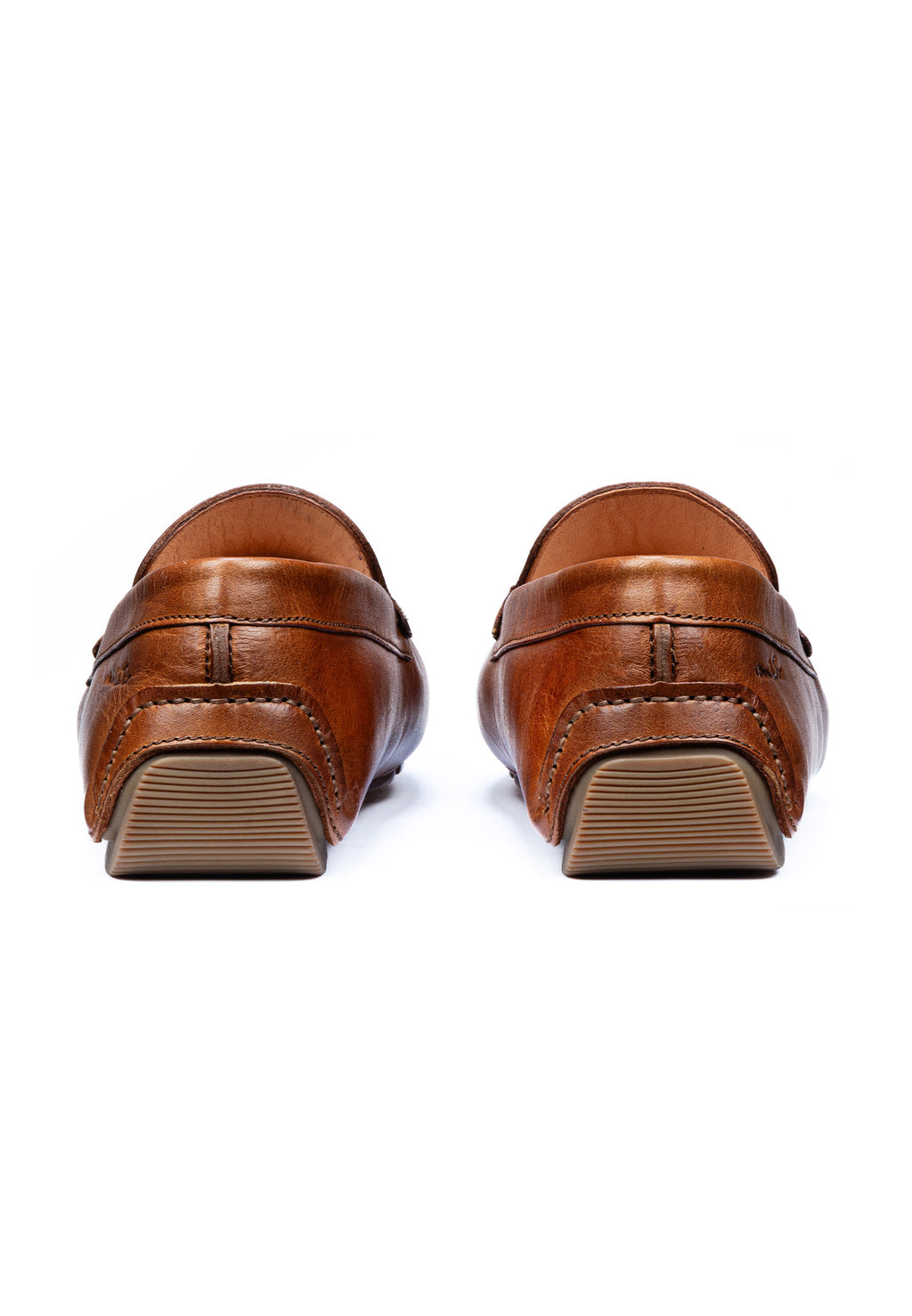 Bruin cognac gladleren Mocassin