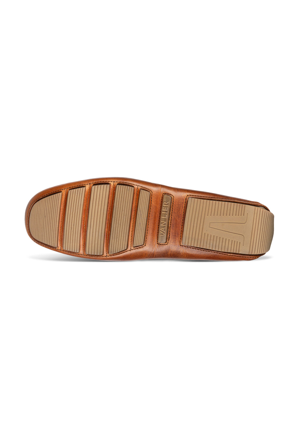 Bruin cognac gladleren Mocassin
