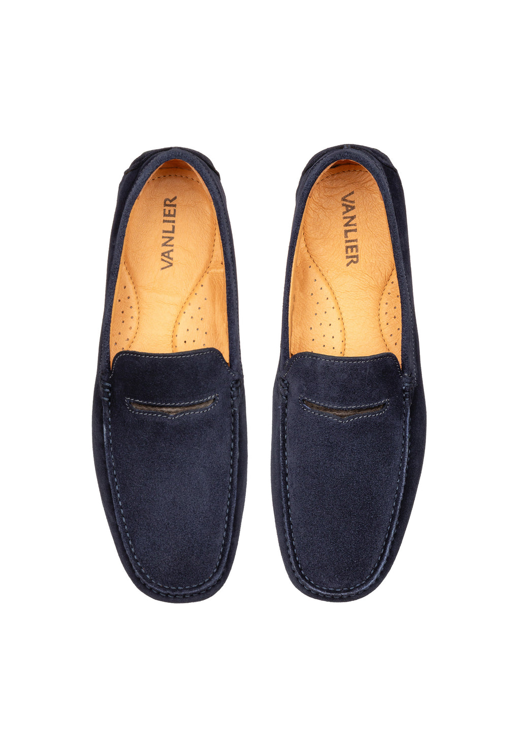 Navy blauw suède Mocassin