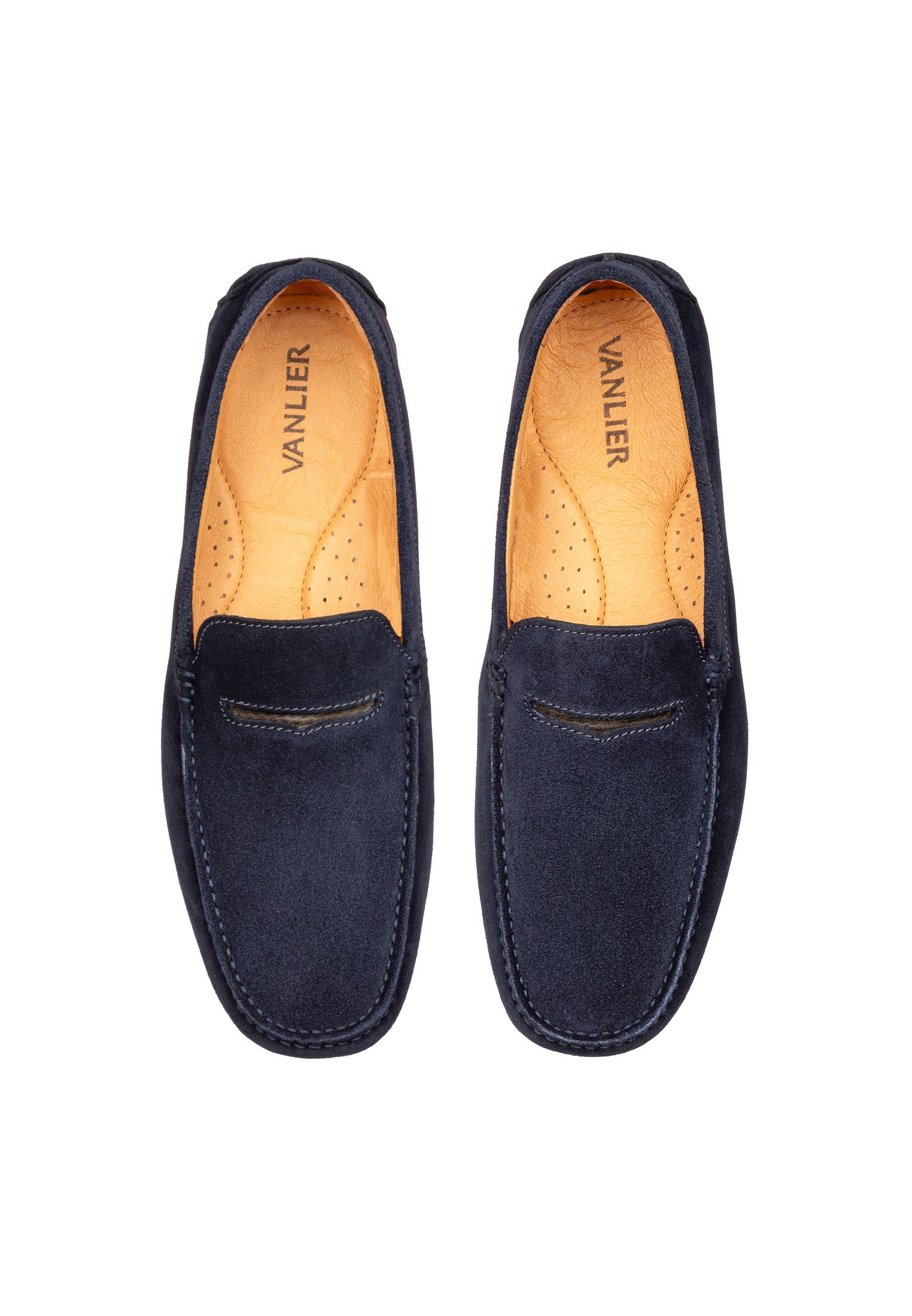 Navy blauw suède Mocassin