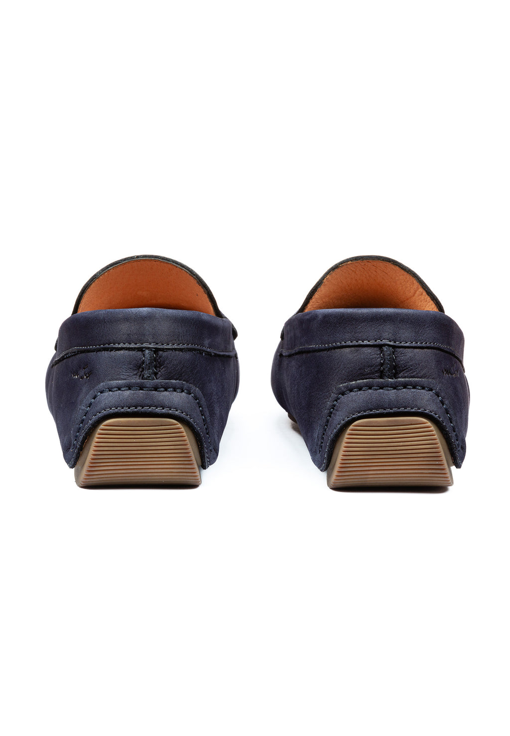 Navy blue nubuck moccasin