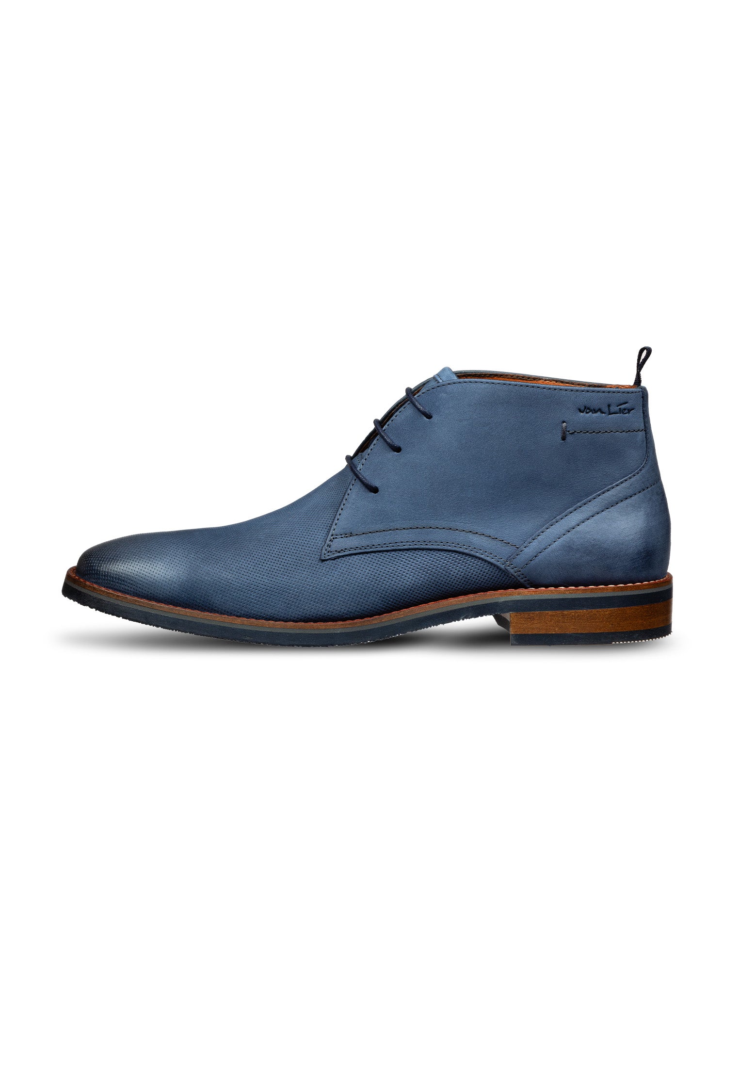 Blauw nubuck Amalfi halfhoge veterschoen