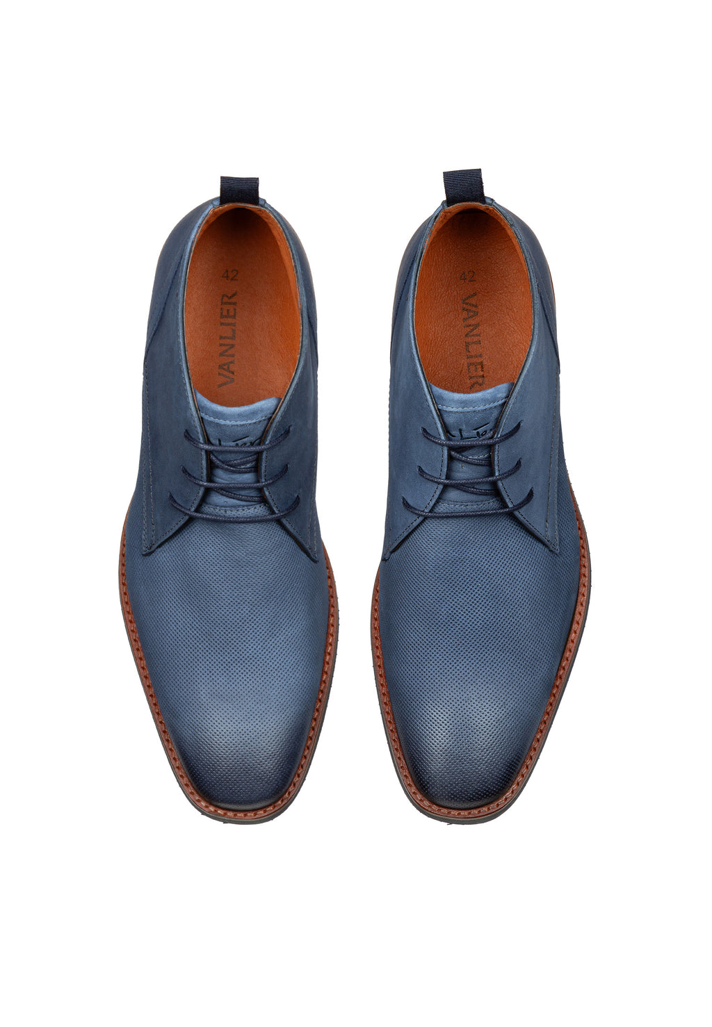 Blue nubuck Amalfi mid-top lace-up shoe