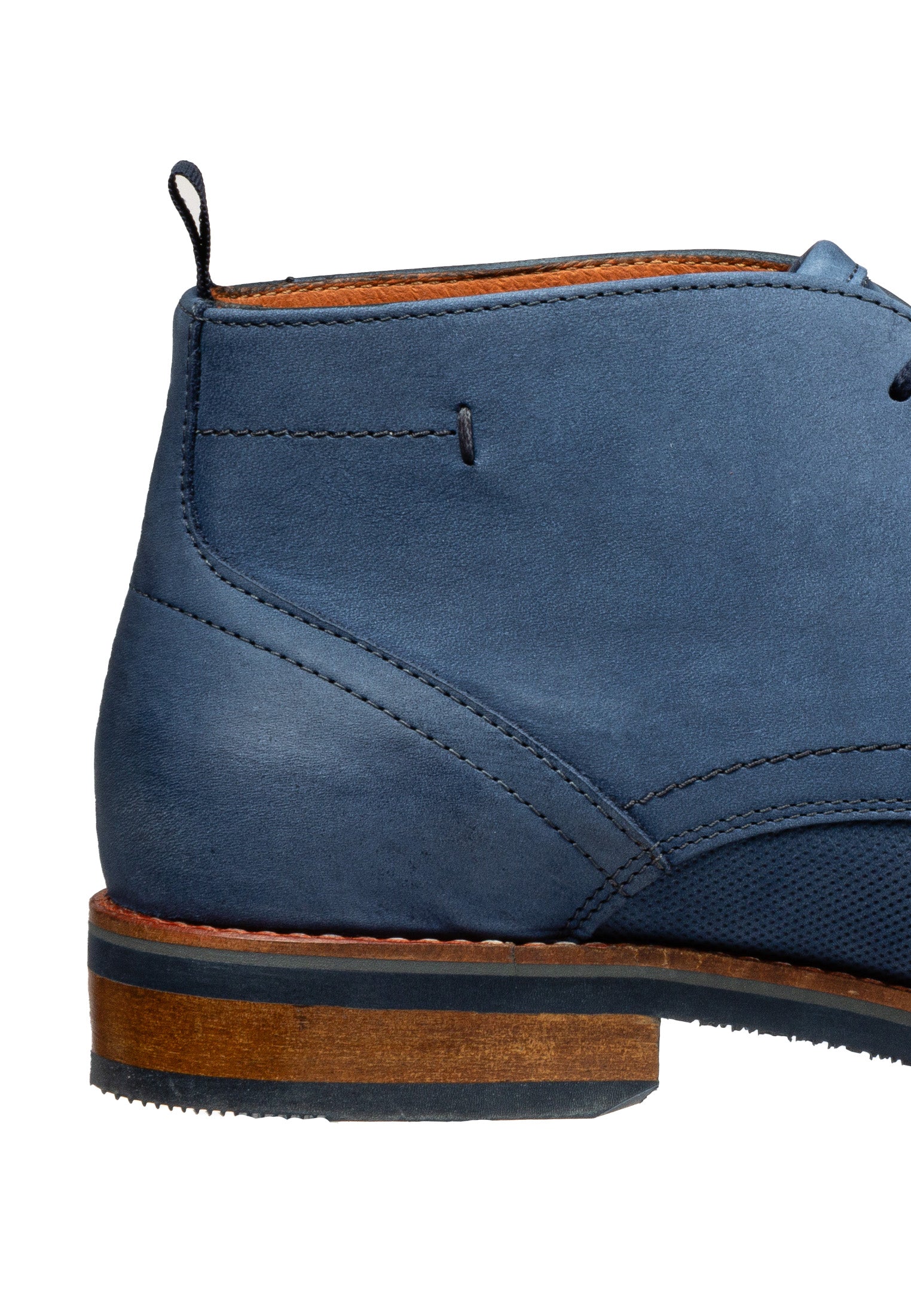Blauw nubuck Amalfi halfhoge veterschoen