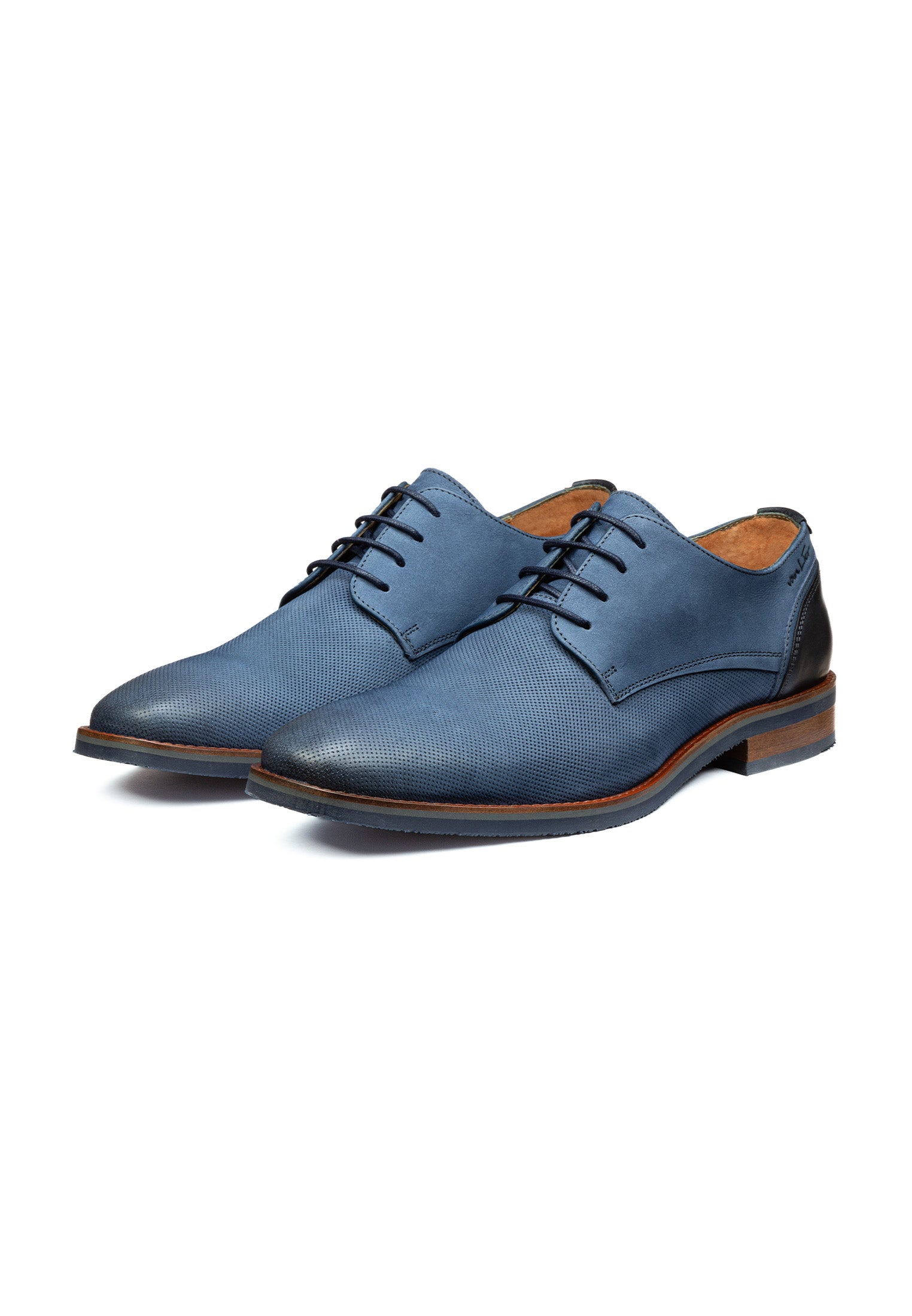 Blauw nubuck Amalfi veterschoen