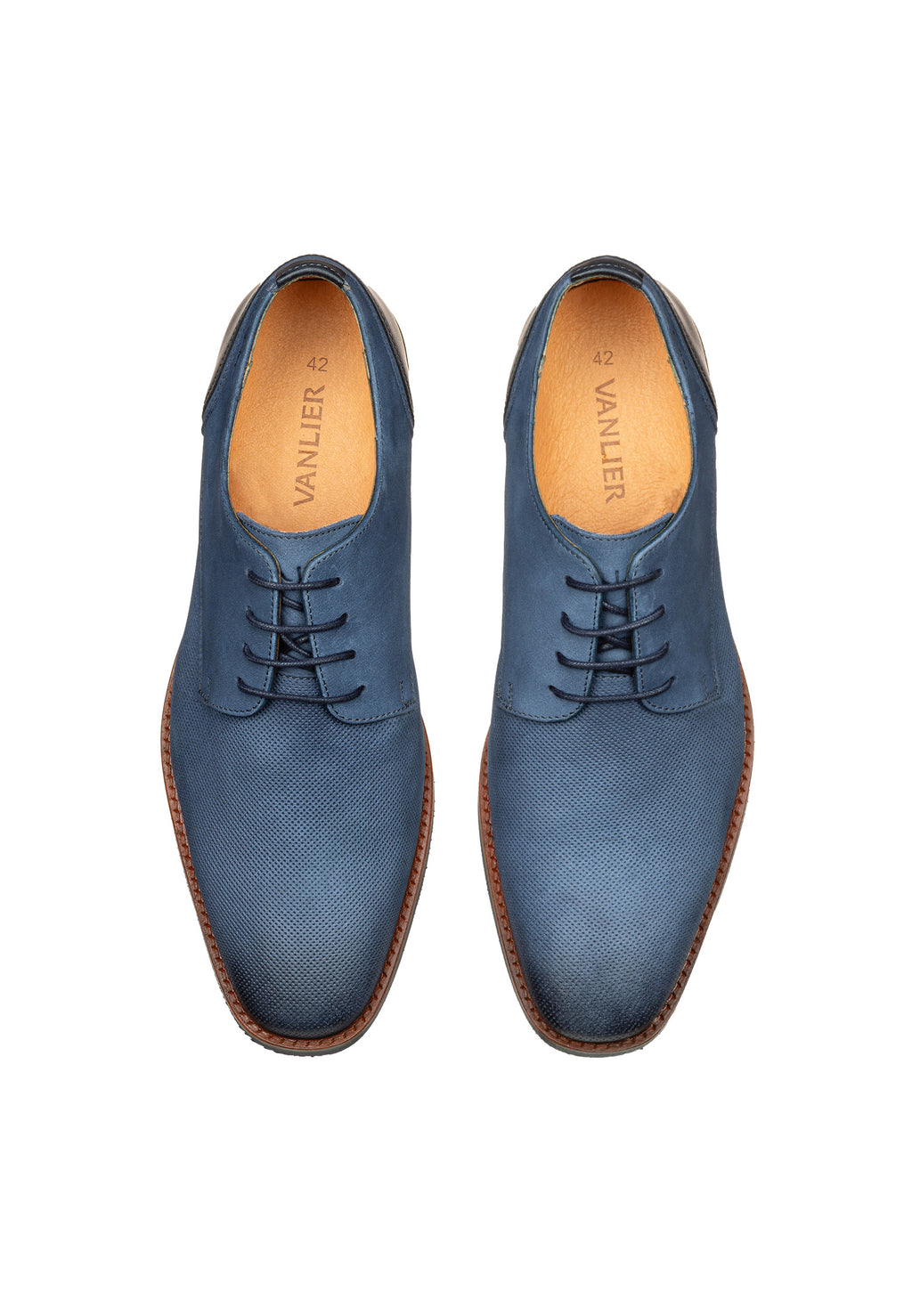Blauw nubuck Amalfi veterschoen