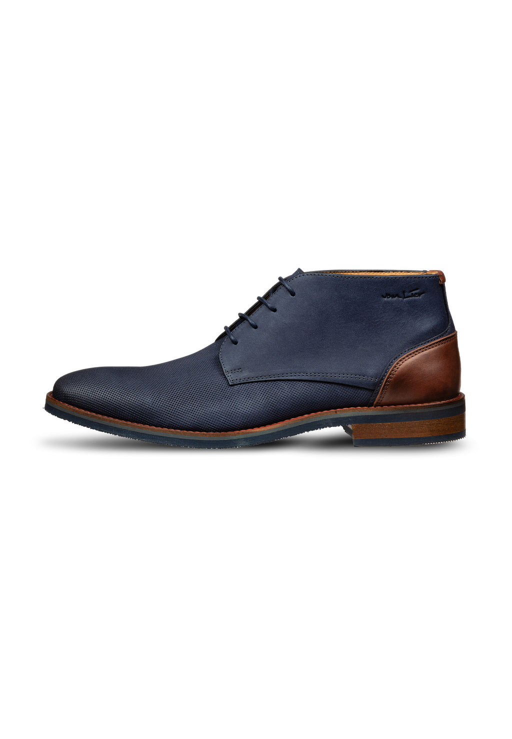 Navy nubuck Amalfi mid-top lace-up shoe