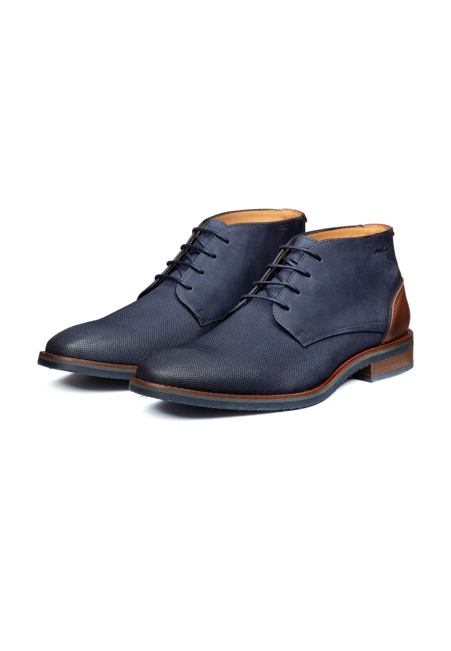 Navy nubuck Amalfi mid-top lace-up shoe