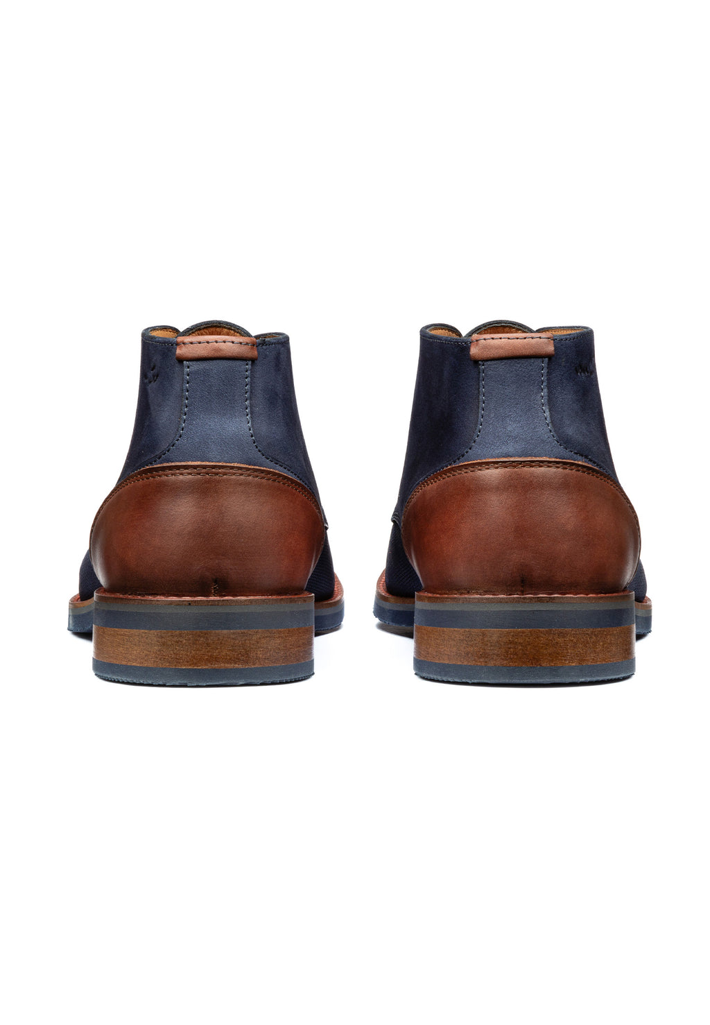 Navy nubuck Amalfi mid-top lace-up shoe