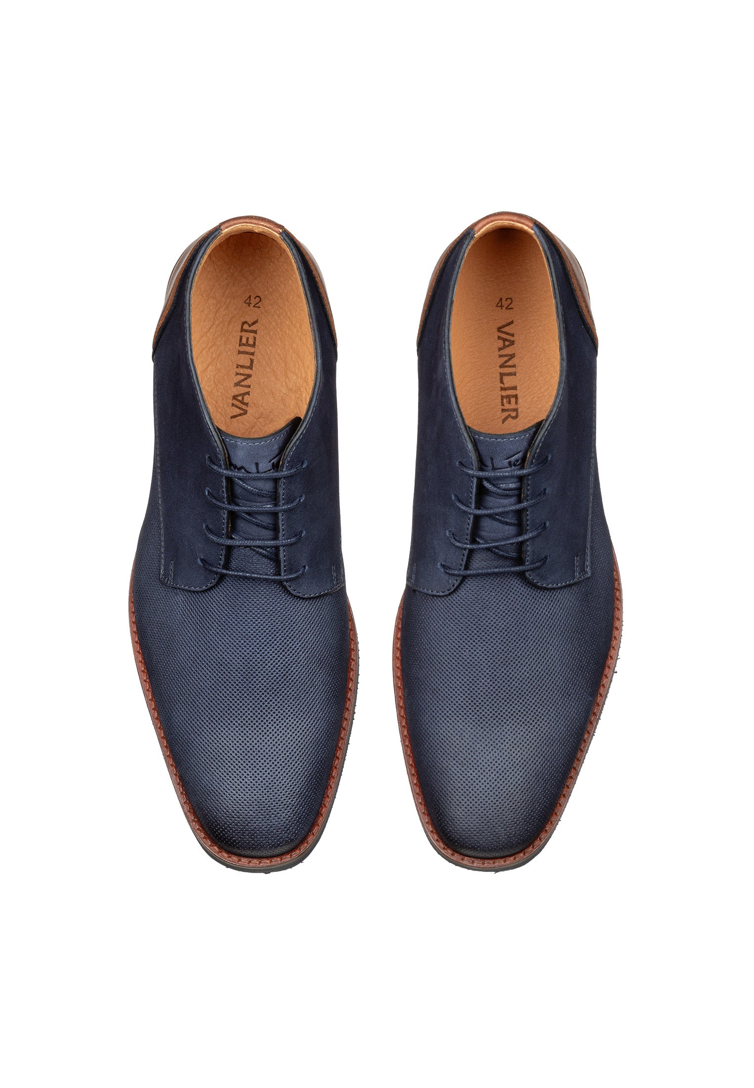 Navy nubuck Amalfi mid-top lace-up shoe
